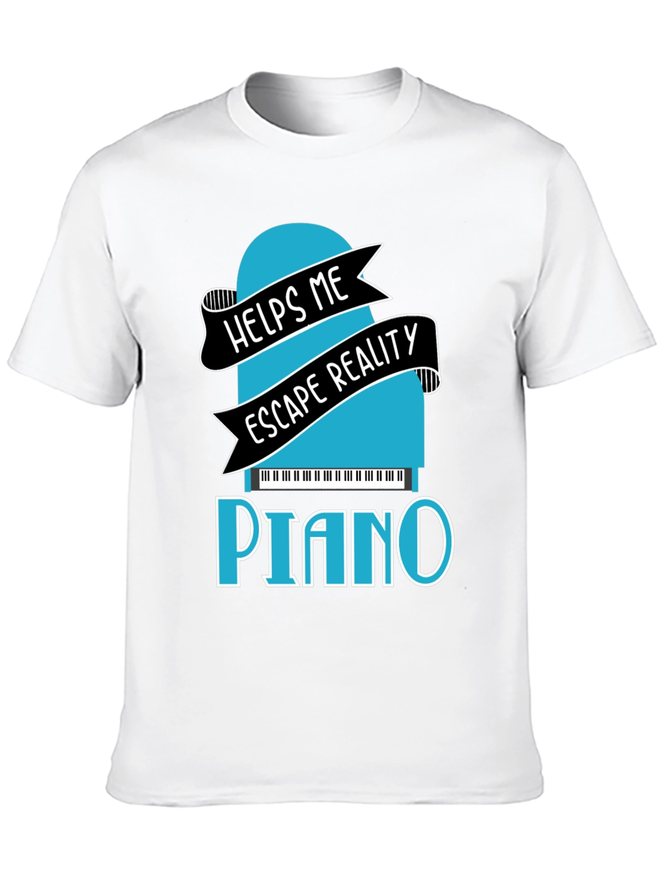 Black Piano Escape Reality Graphic T-Shirt view 10