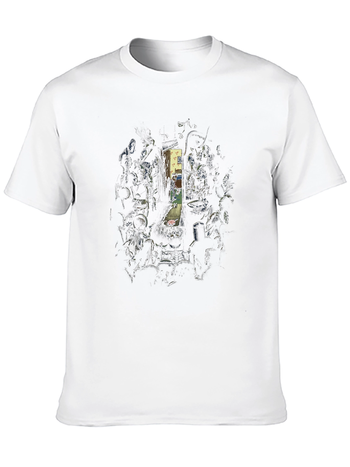 Black Graphic Print Black Crew Neck T-Shirt view 10