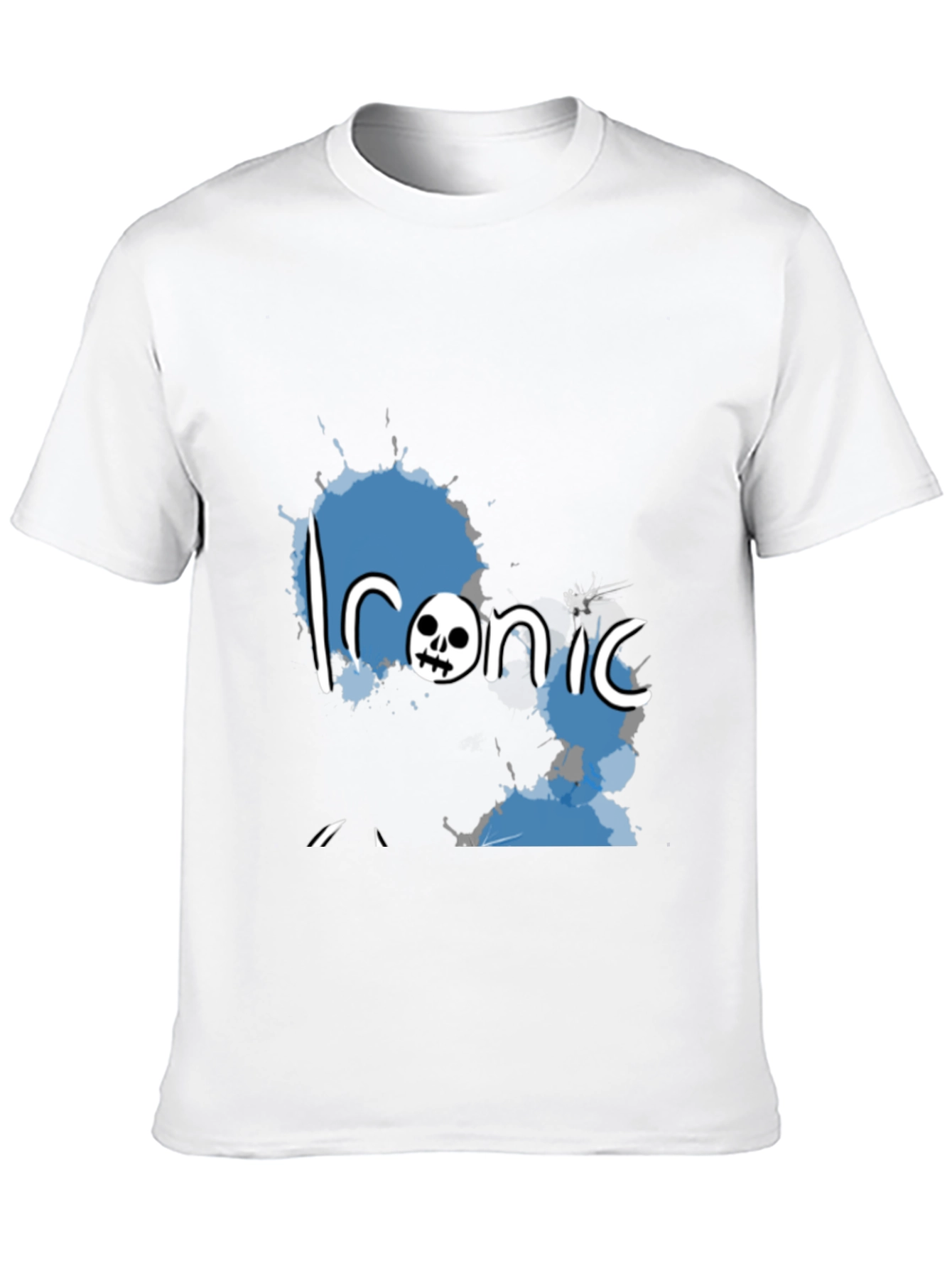 Black Ironic Skull Graphic Black T-Shirt view 10