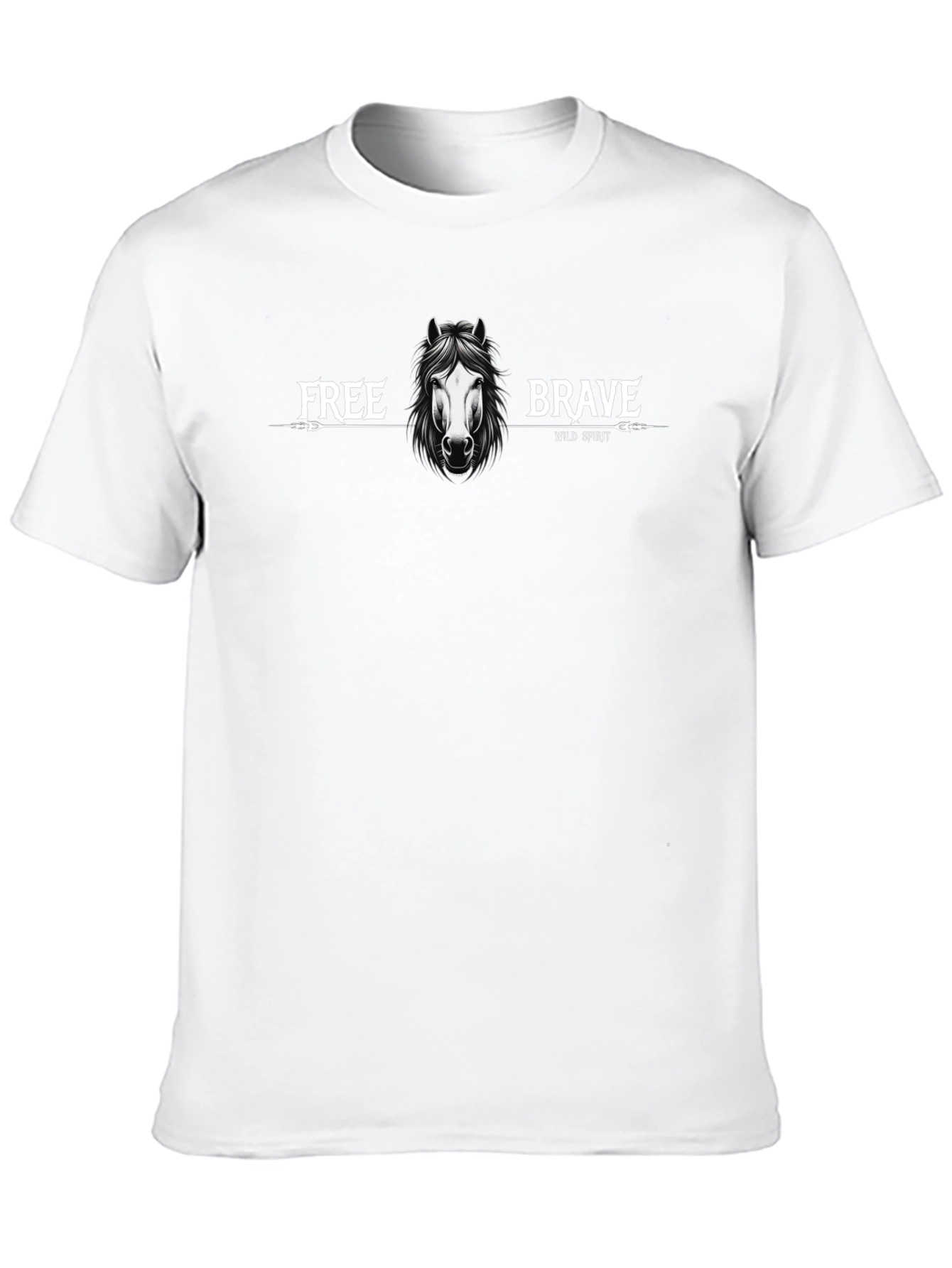 Black Wild Spirit Horse Graphic Black T-Shirt view 10