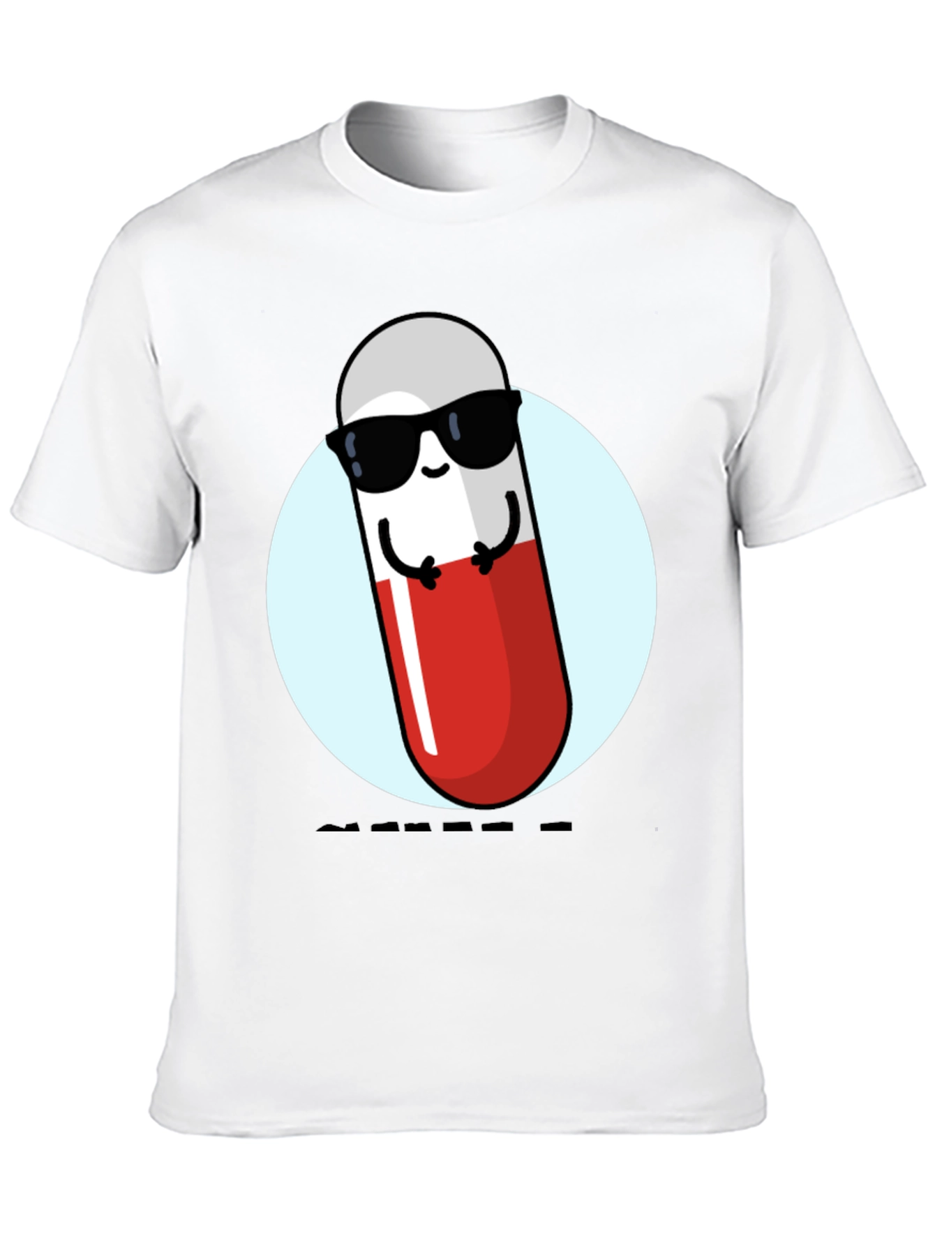 Black Cool Pill T-Shirt - Fun Novelty Graphic Tee view 10
