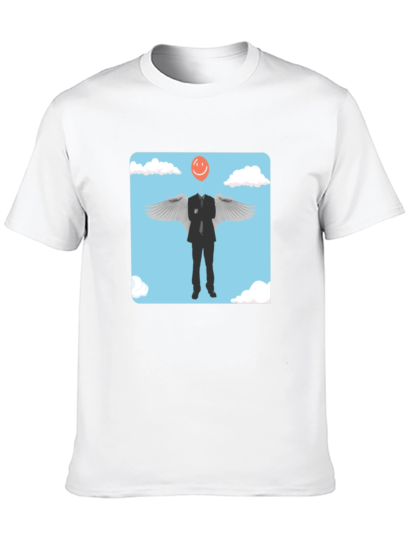 Black Smiling Balloon Angel Graphic Tee view 10