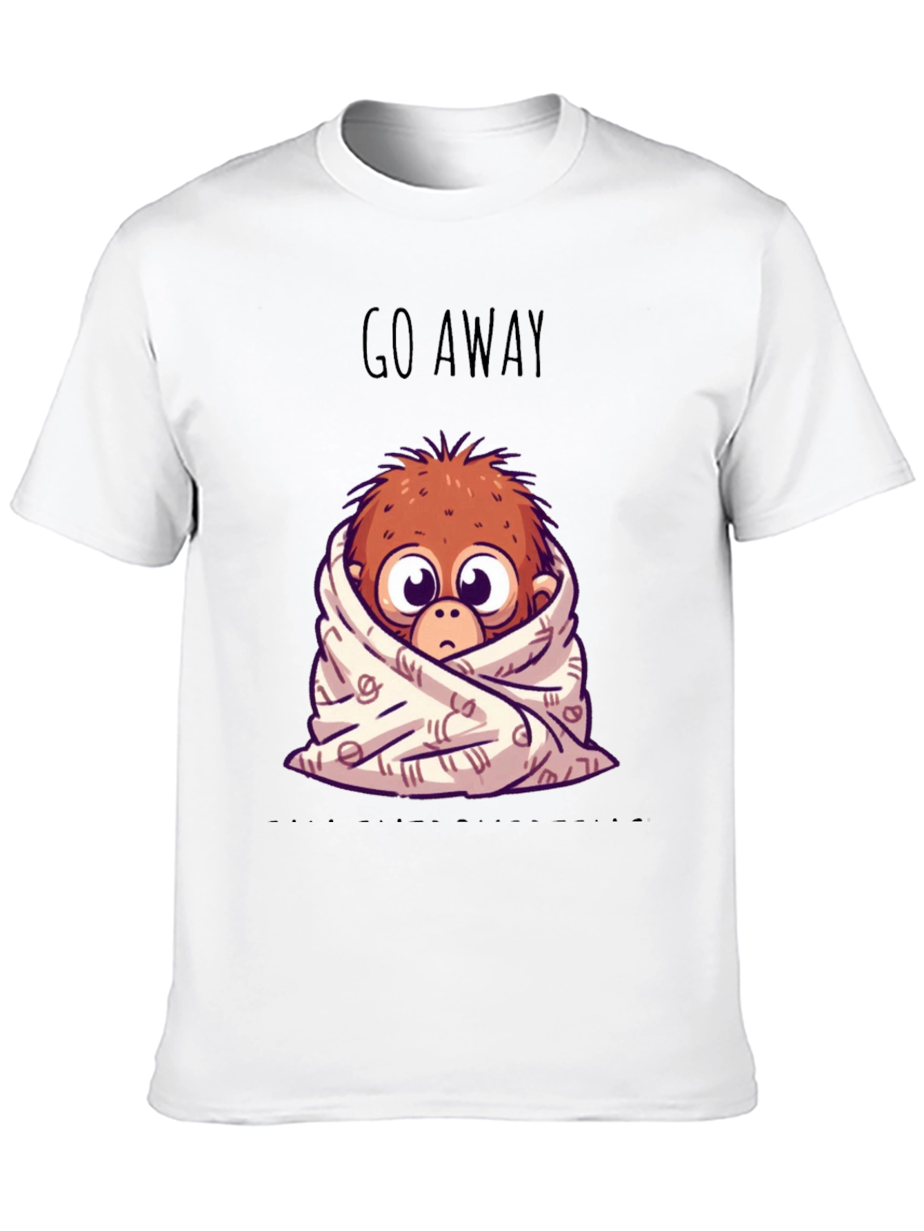 Black Cozy Monkey Graphic T-Shirt - Go Away view 10