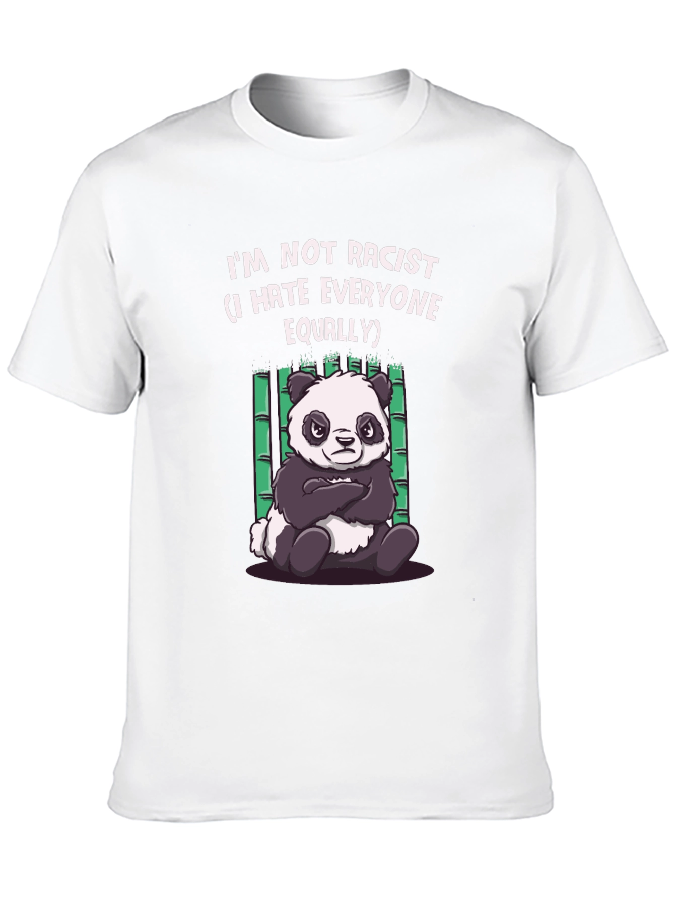 Black I Hate Everyone Equally Panda Graphic T-Shirt view 10