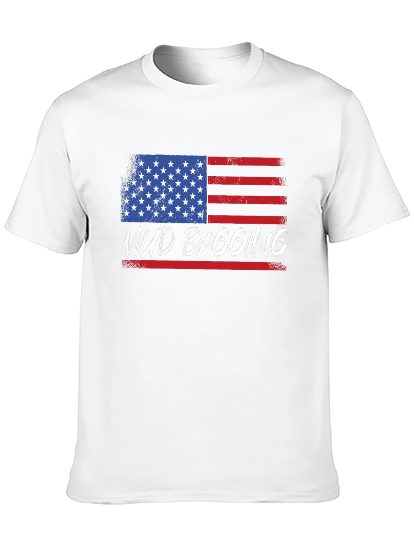 Black Mud Bogging American Flag T-Shirt view 10