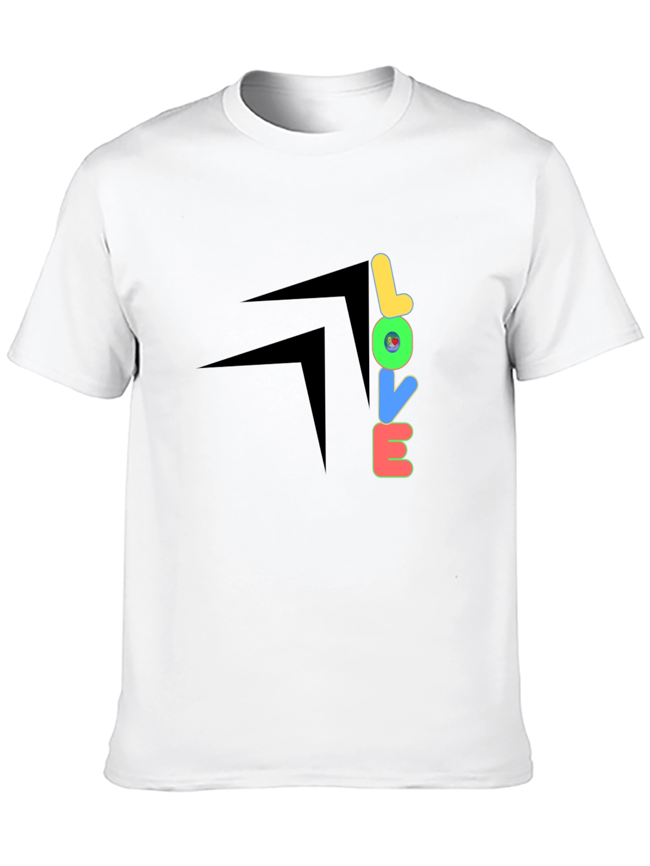 Black LOVE Graphic Black T-Shirt view 10