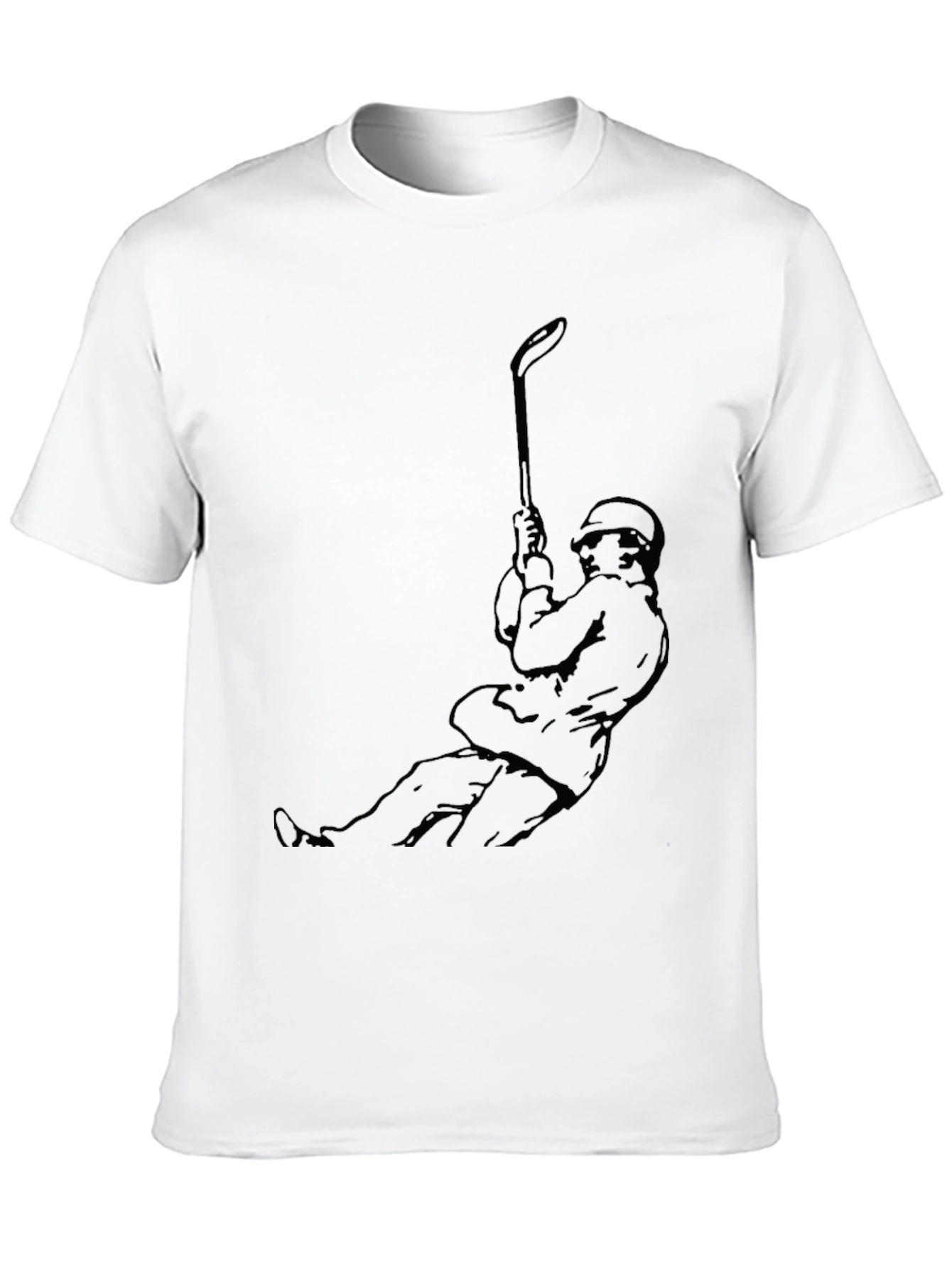 Black Golfer Swing Graphic Tee - Classic Black Cotton T-Shirt view 10