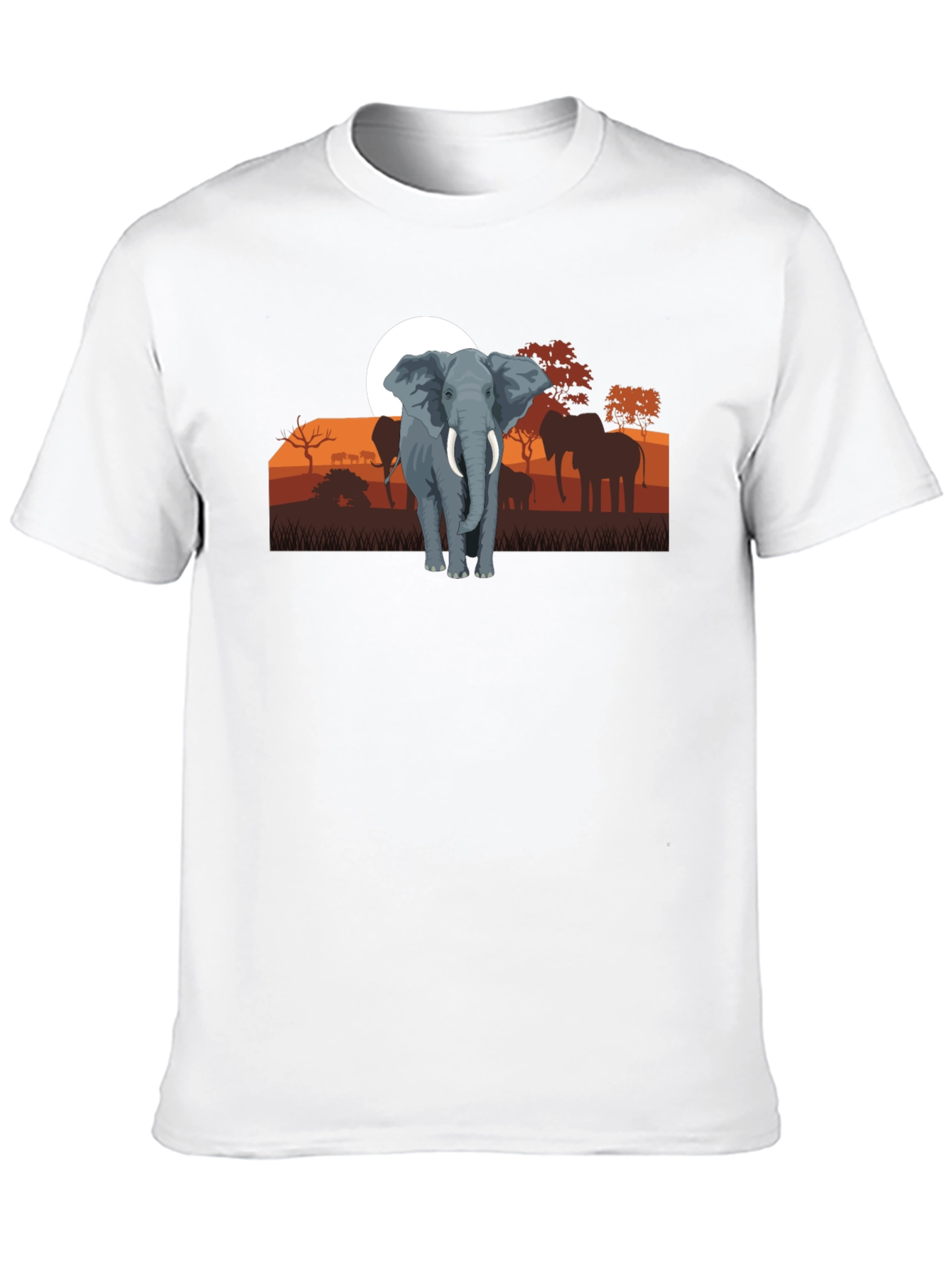 Black Elephant Sunset Graphic Tee - Wildlife Shirt view 10