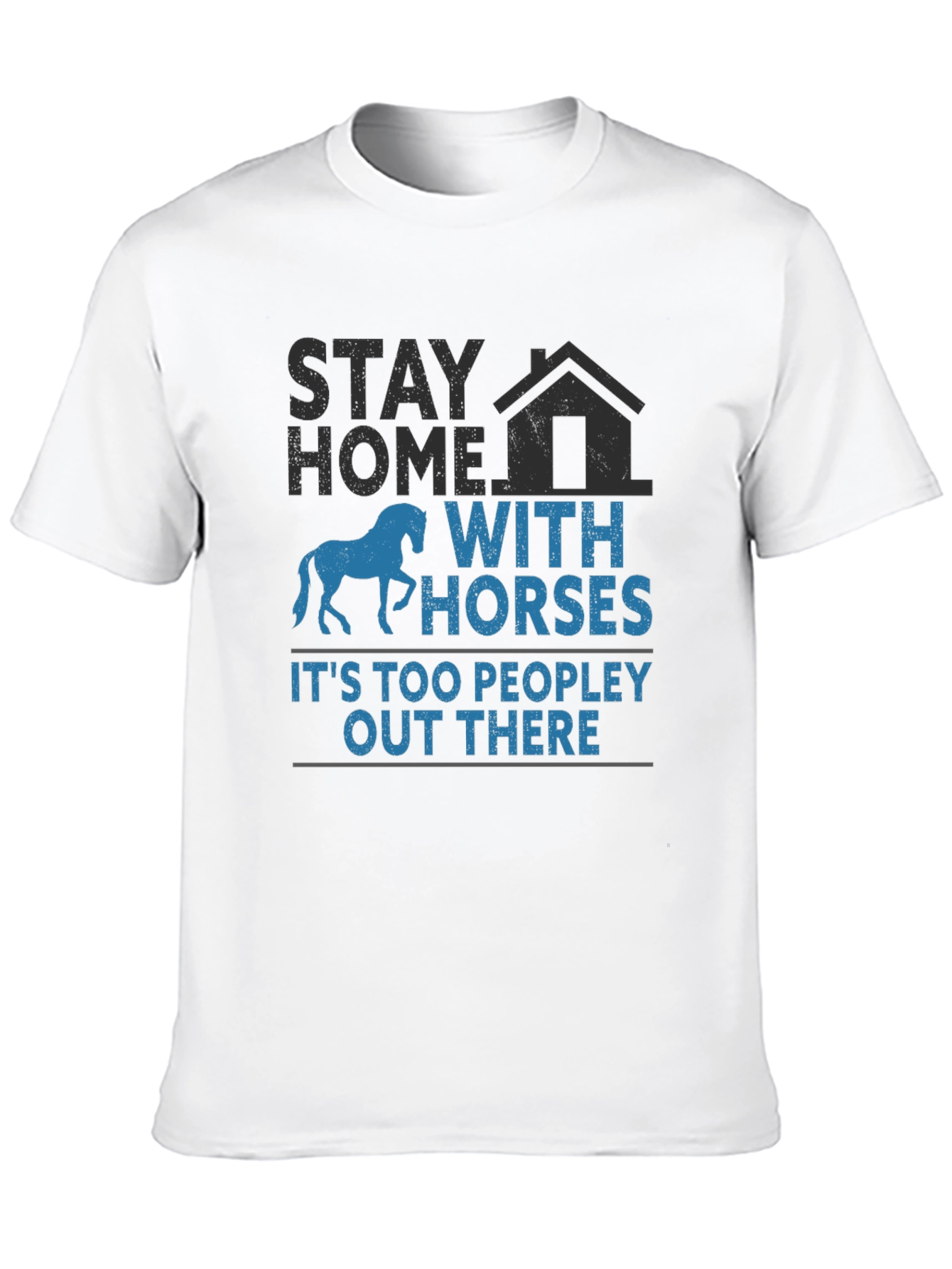 Black Stay Home With Horses T-Shirt view 10