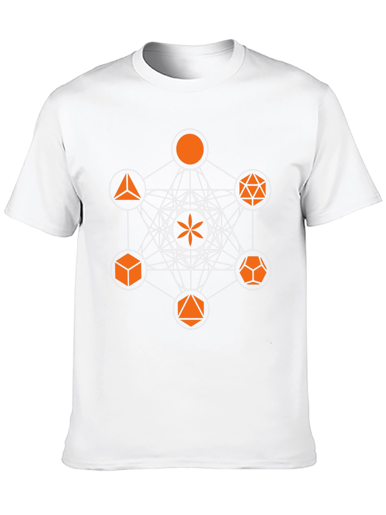 Black Metatron's Cube Graphic Print Black T-Shirt view 10