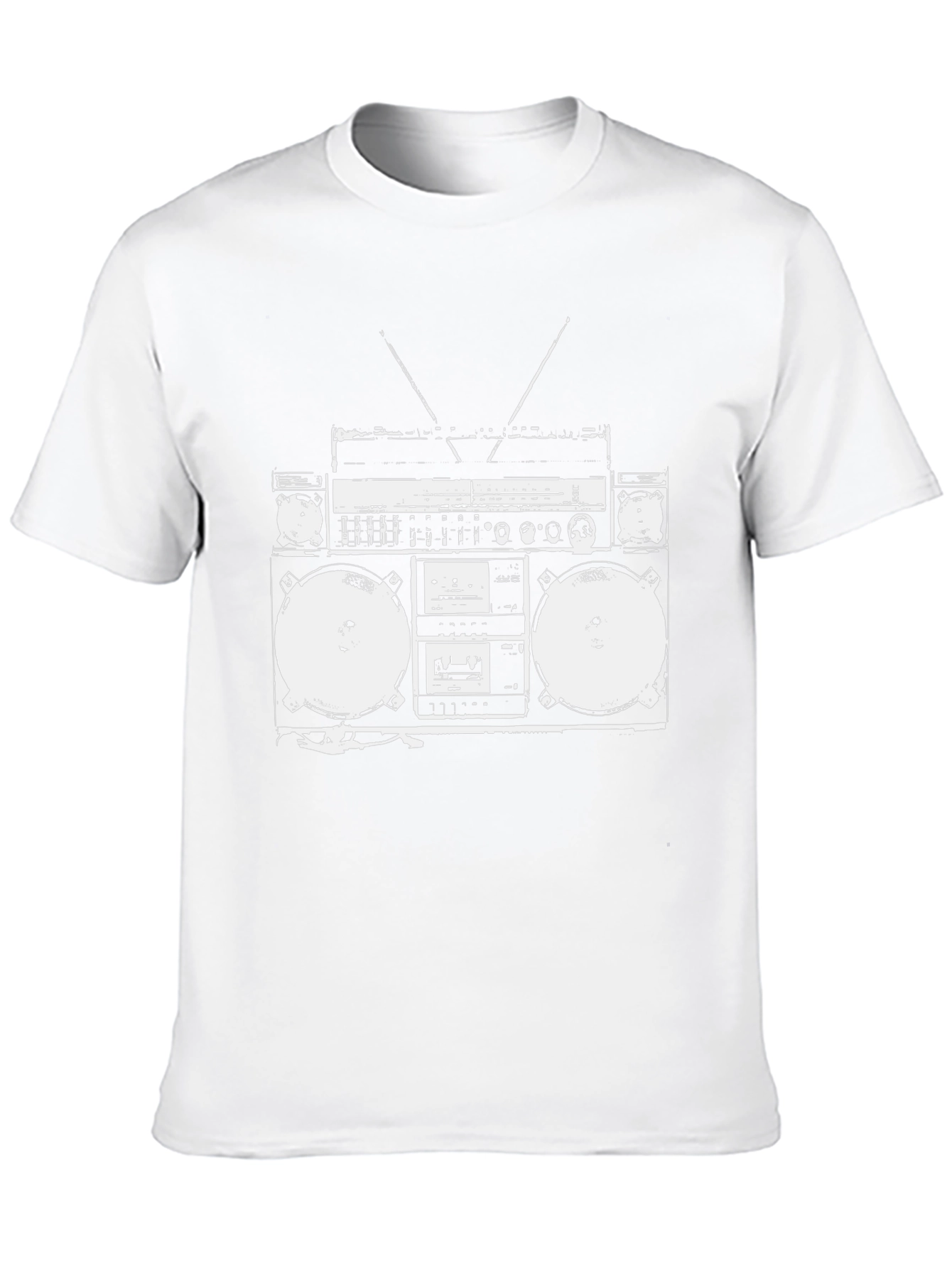 Black Retro Boombox Graphic Tee - Classic Hip Hop Style view 10