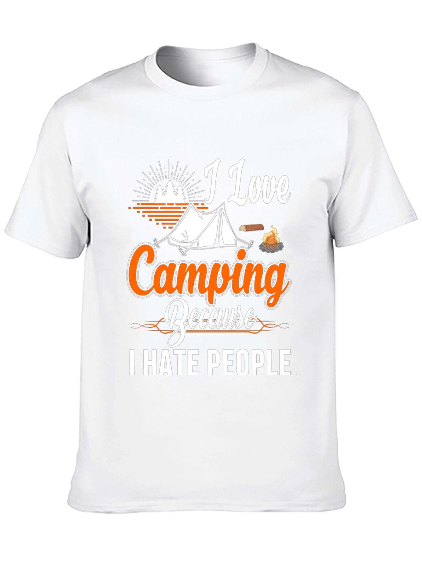 Black Camping Humor Graphic Tee - I Love Camping, I Hate People T-Shirt view 10