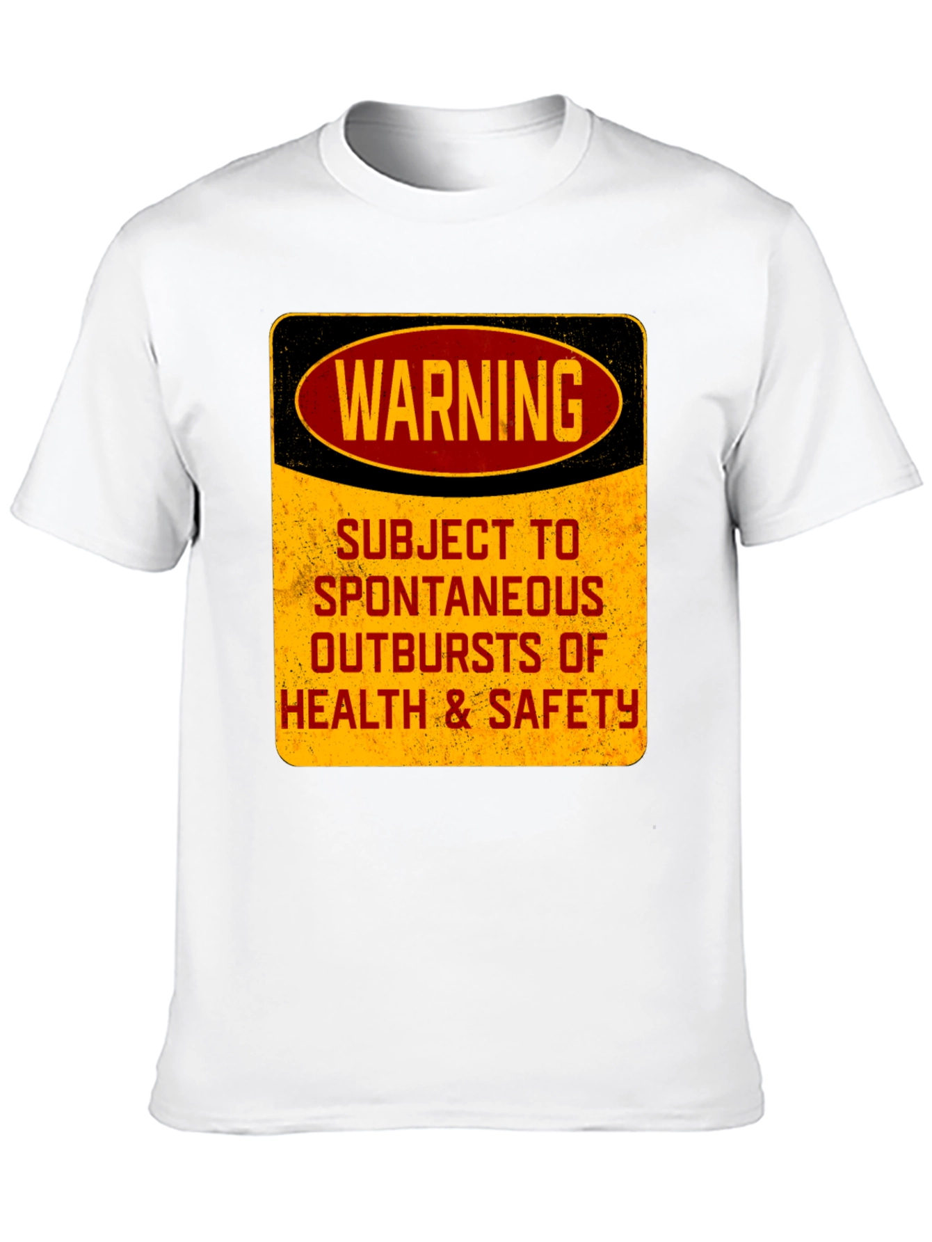 Black Warning: Spontaneous Outbursts T-Shirt - Funny Health & Safety Tee view 10