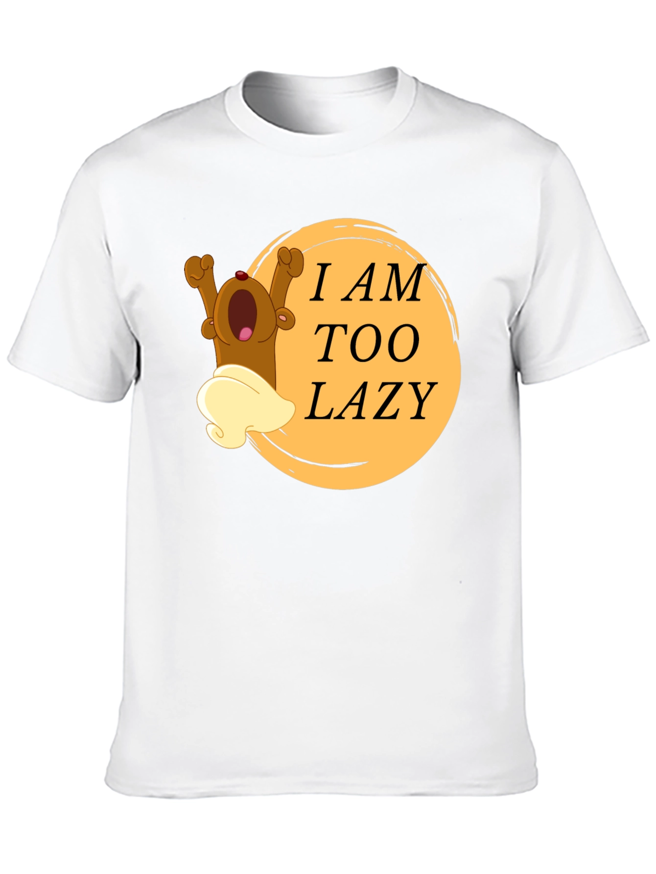 Black Lazy Bear Cartoon Graphic T-Shirt view 10