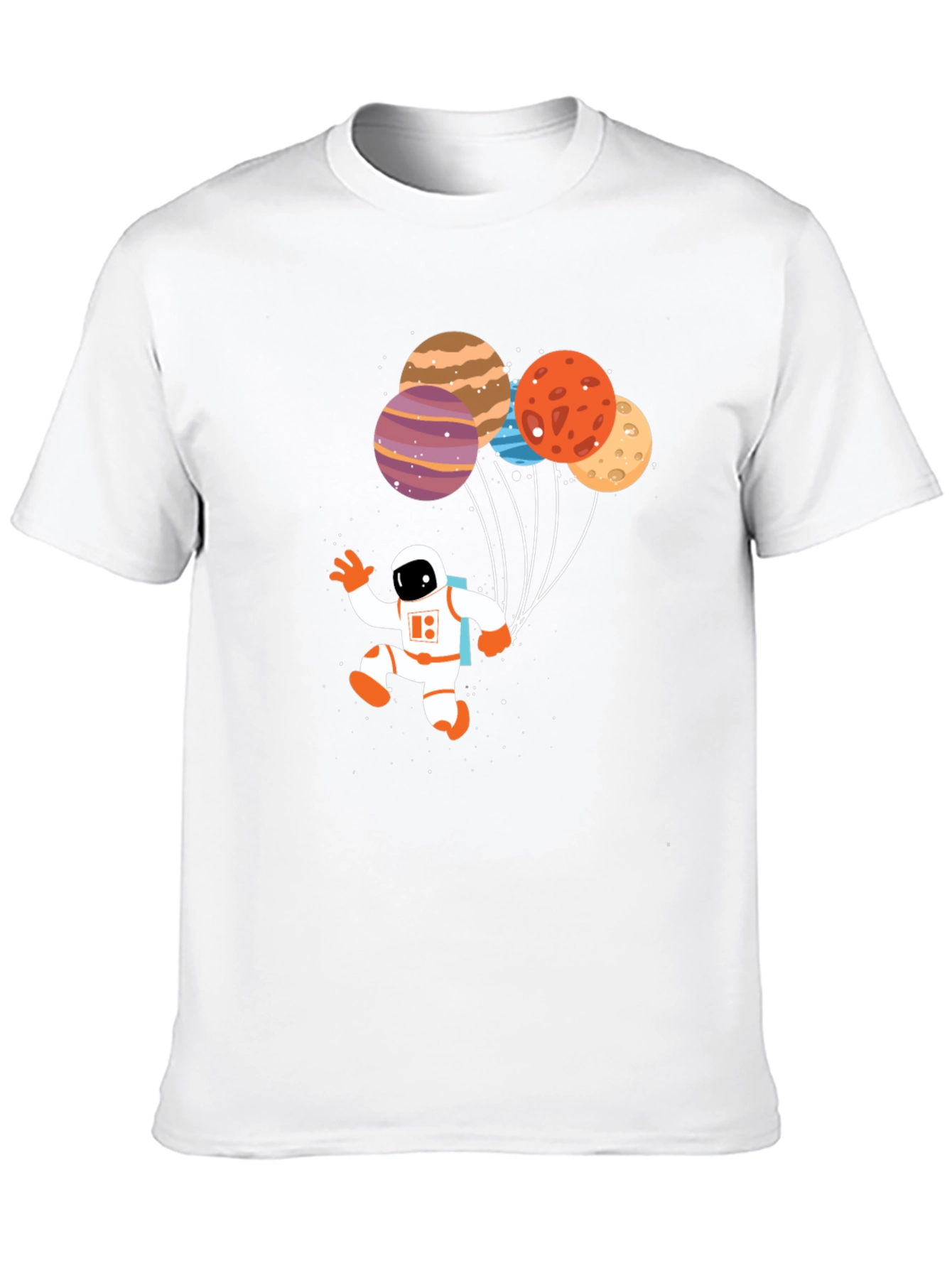 Black Astronaut Planet Balloons Graphic T-Shirt view 10