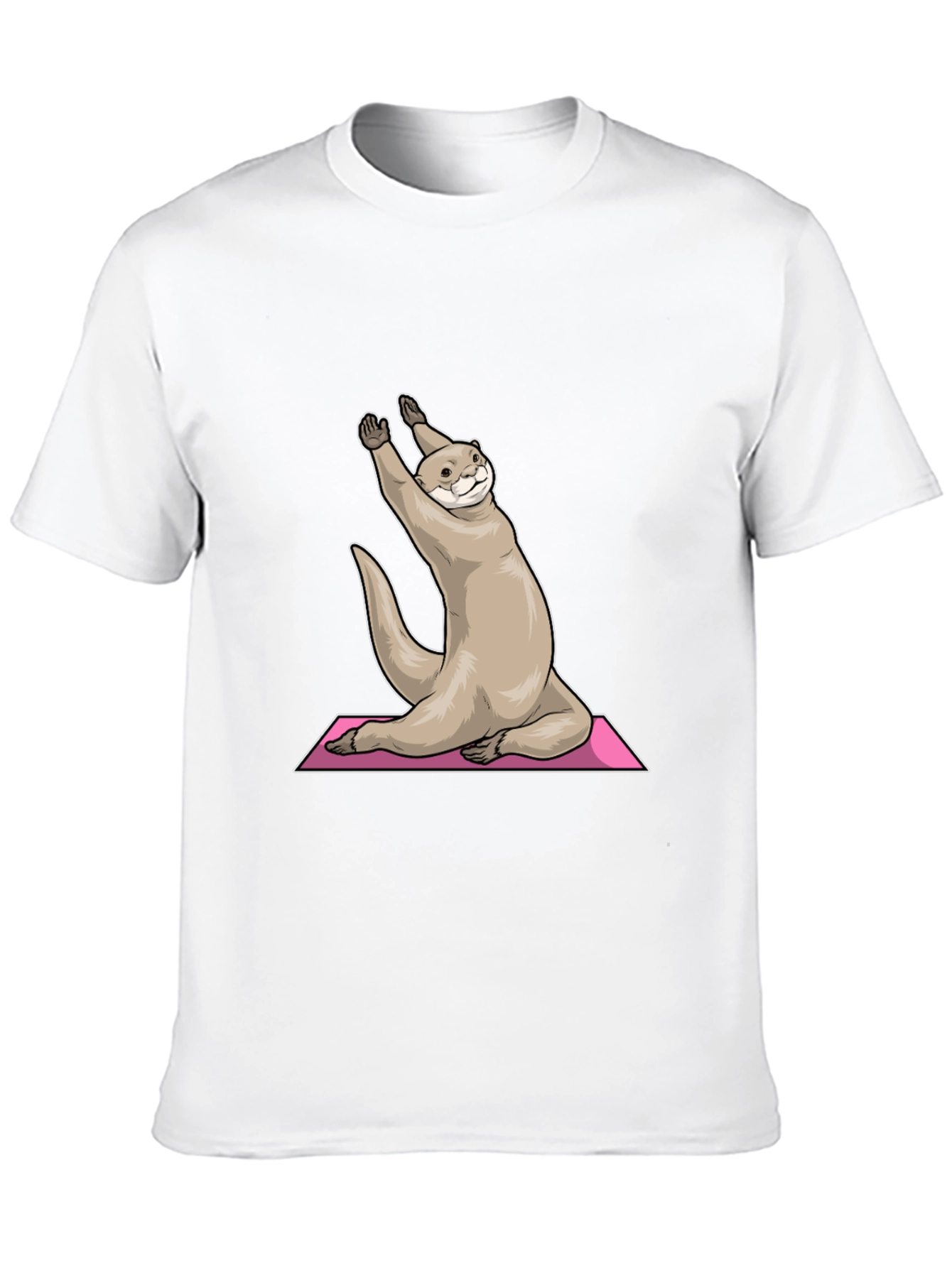 Black Yoga Otter Graphic Tee - Black Cotton T-Shirt view 10