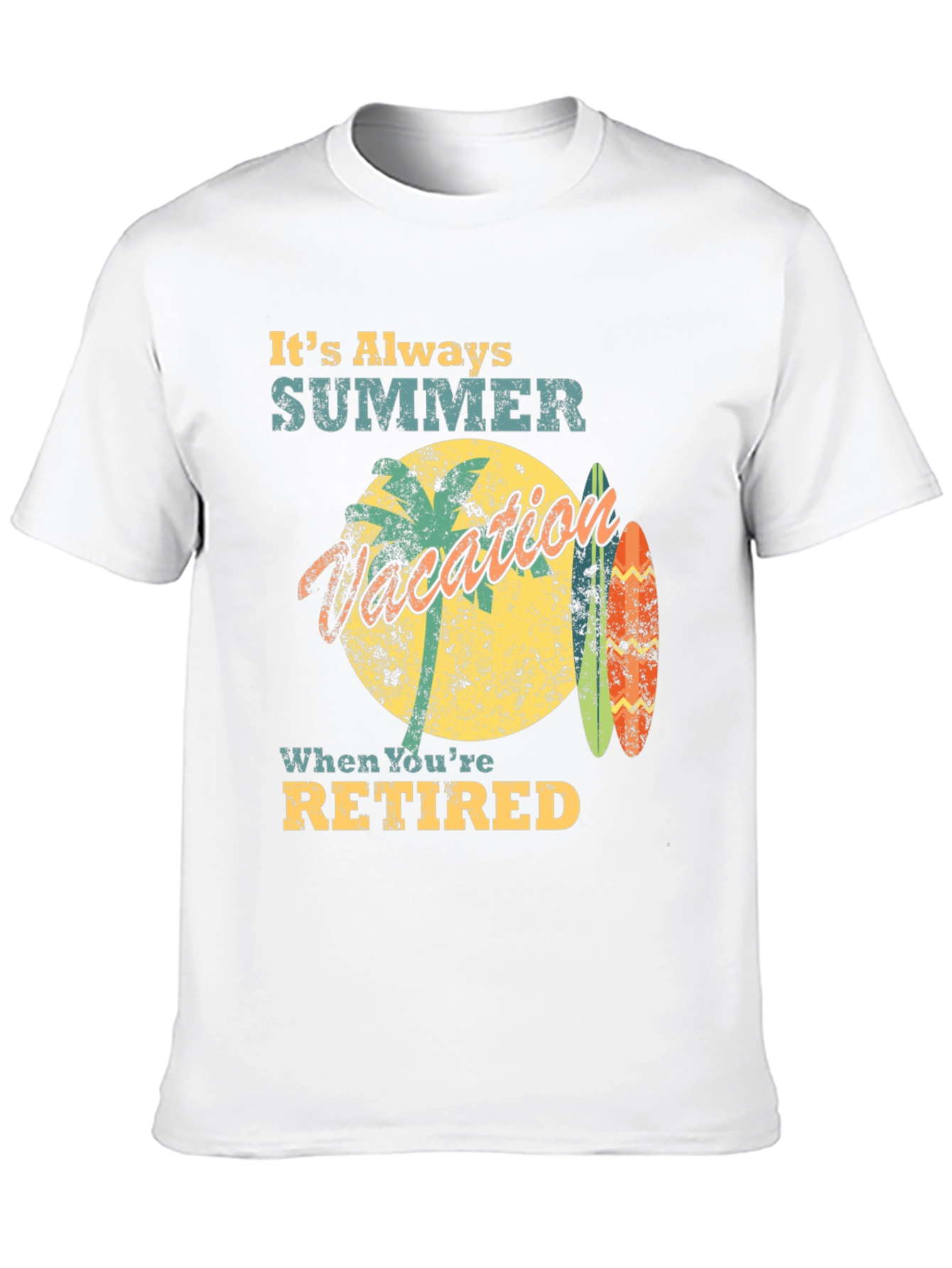 Black Retired Summer Vacation T-Shirt view 10