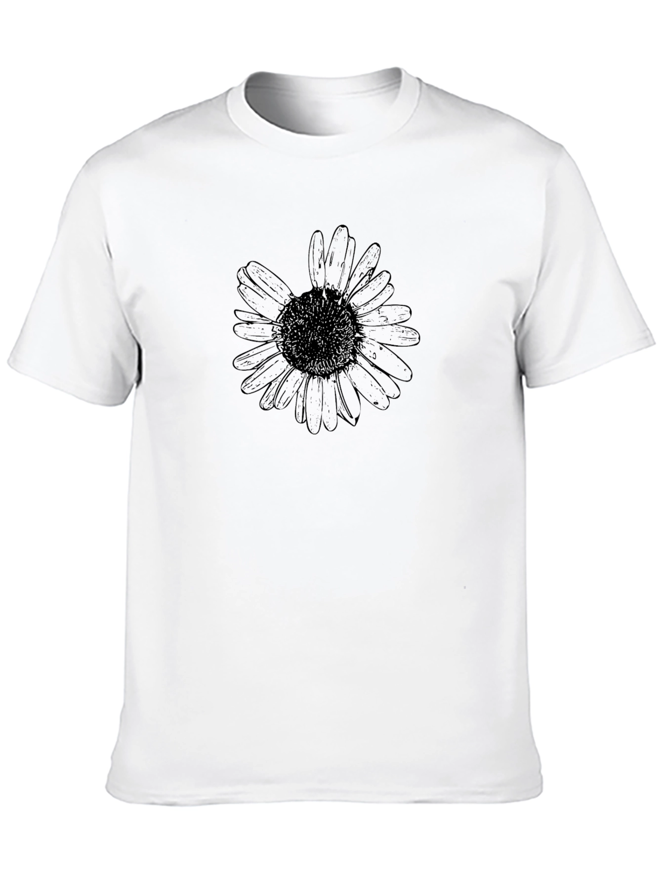 Black Black T-Shirt with Flower Design view 10