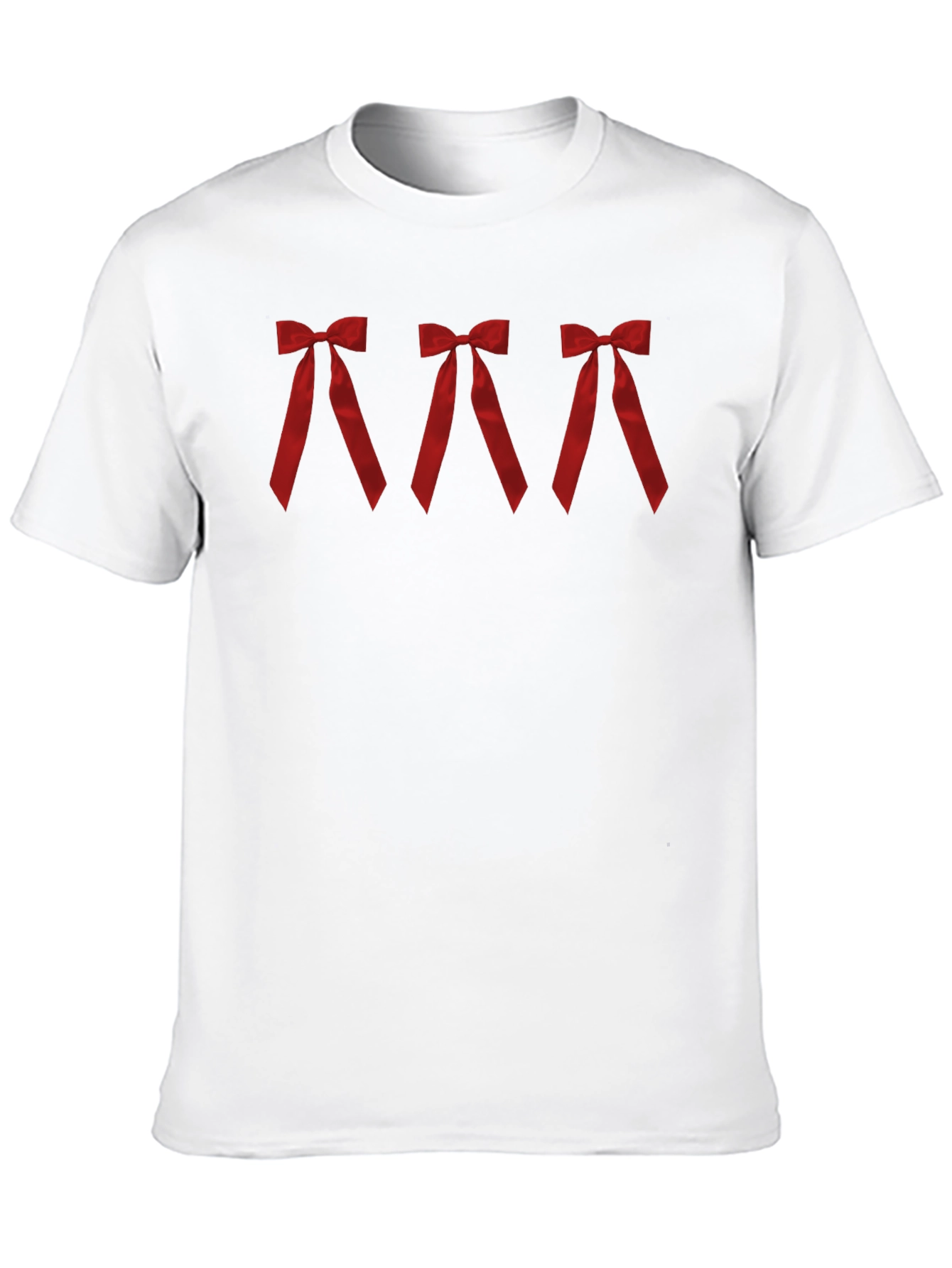 Black Black T-Shirt with Red Ribbon Bow Design view 10