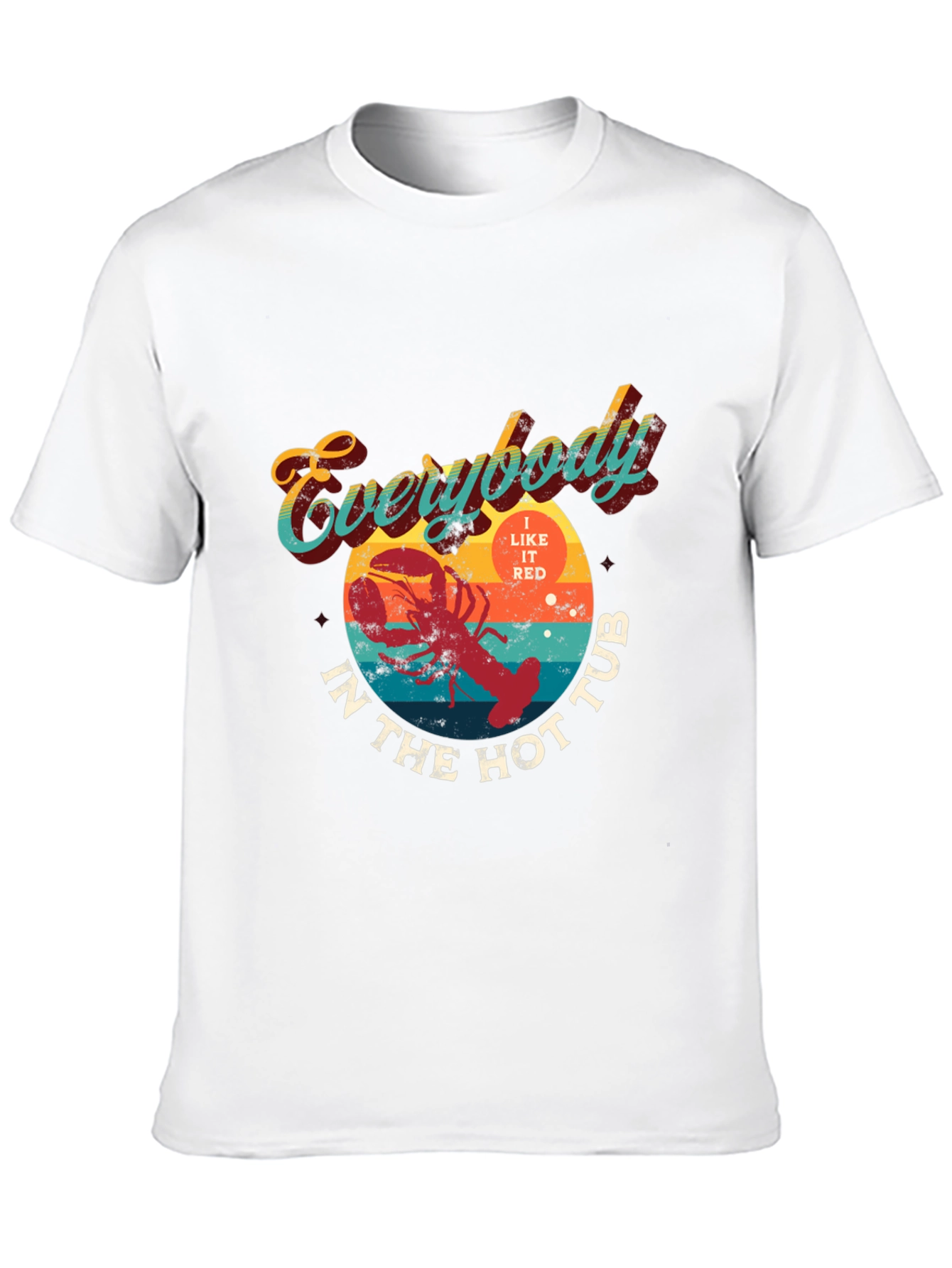 Black Everybody In The Hot Tub Lobster Graphic T-Shirt view 10