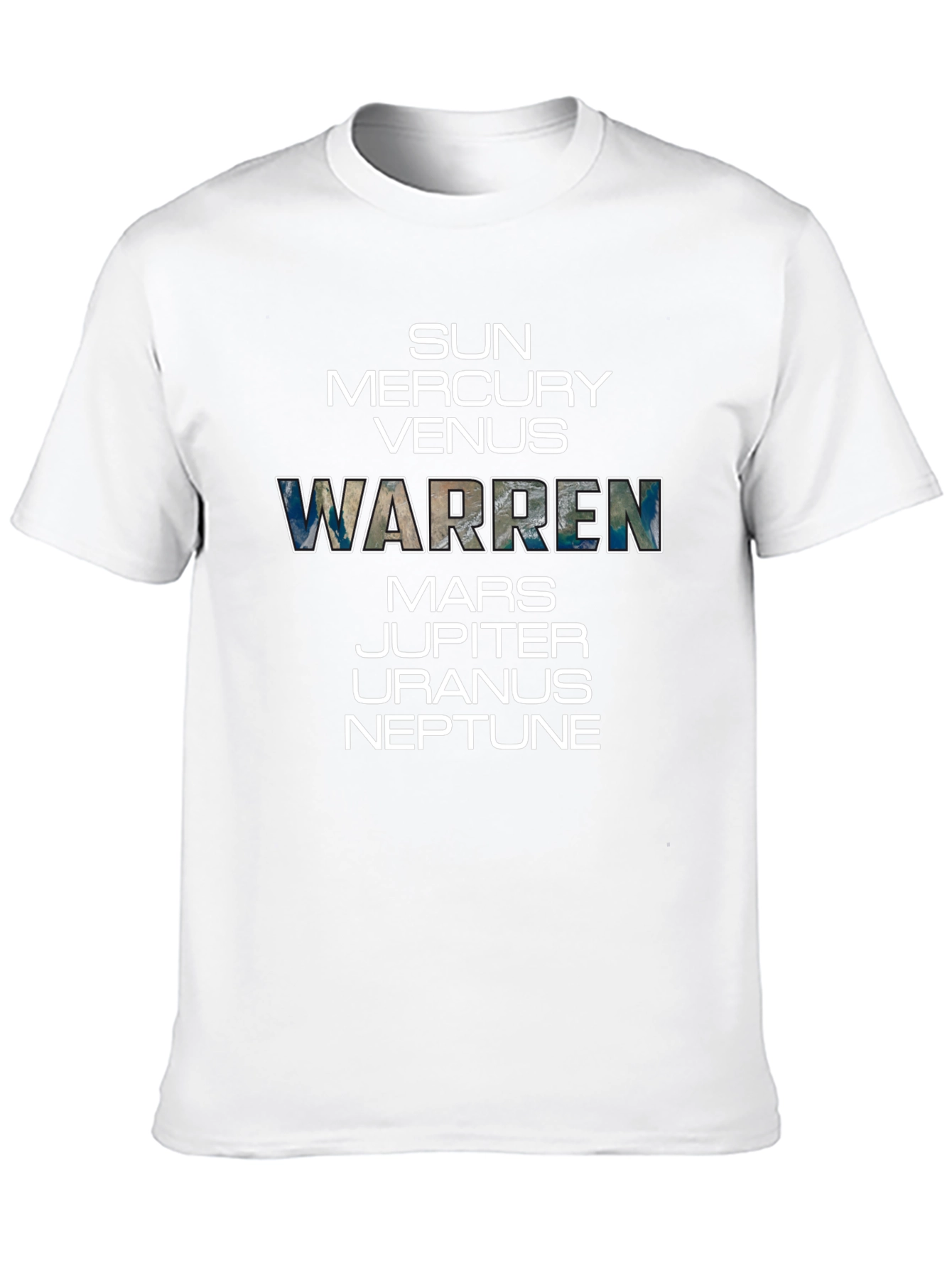 Black Planets List T-Shirt - Warren Name Tee view 10