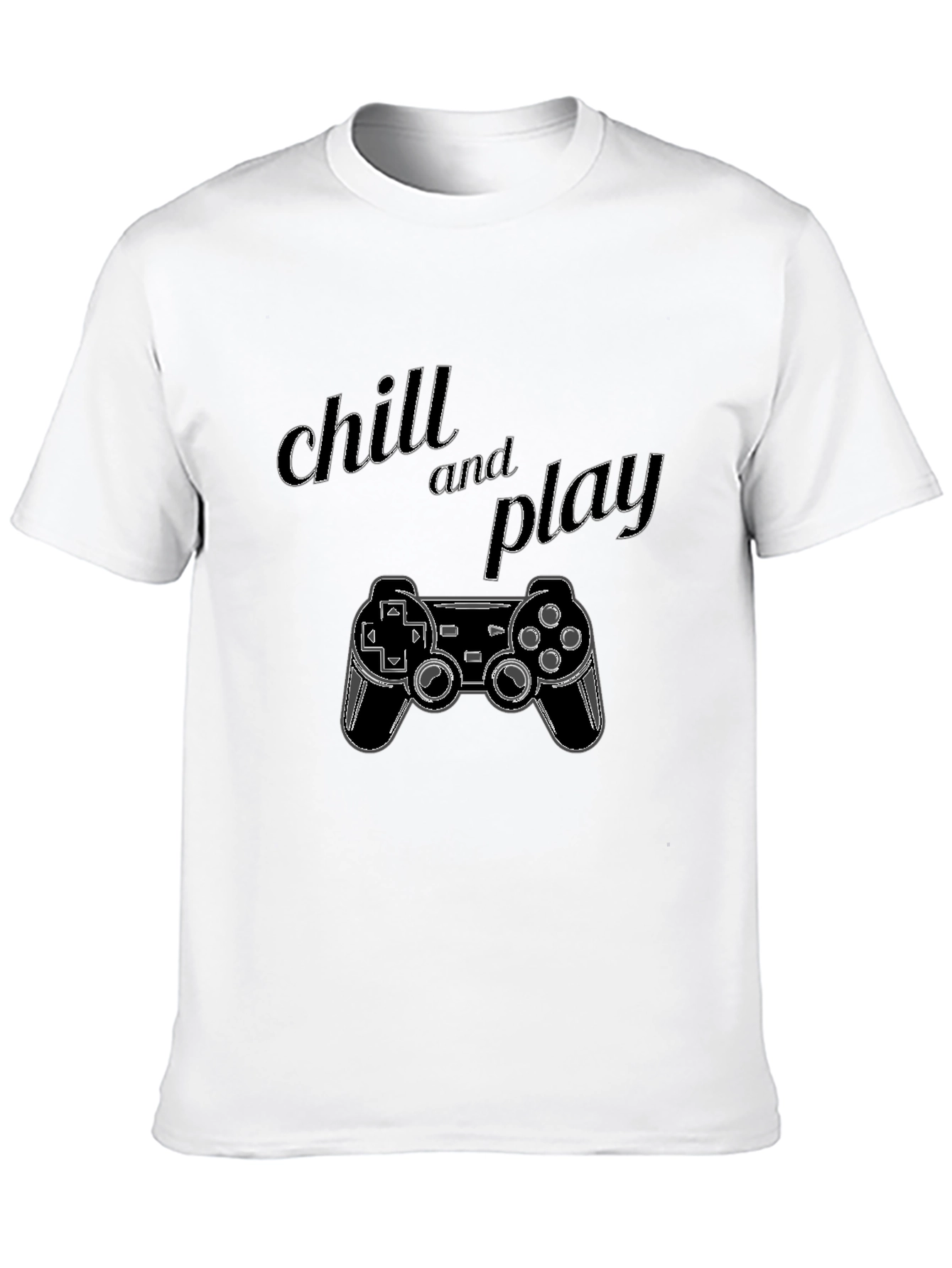 Black Chill and Play Gaming Controller Graphic Black T-Shirt view 10