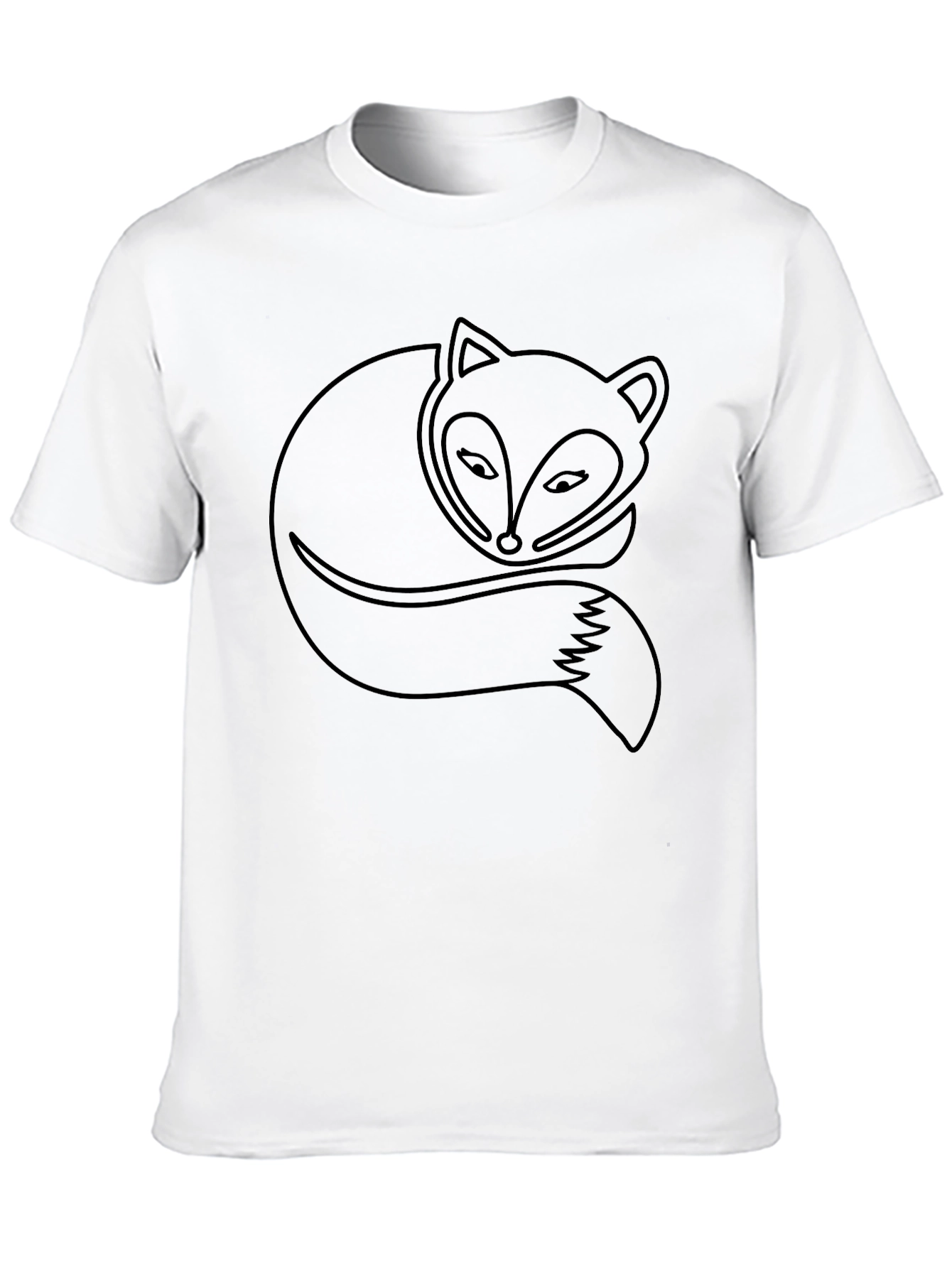 Black Fox Outline Graphic T-Shirt - Classic Black view 10