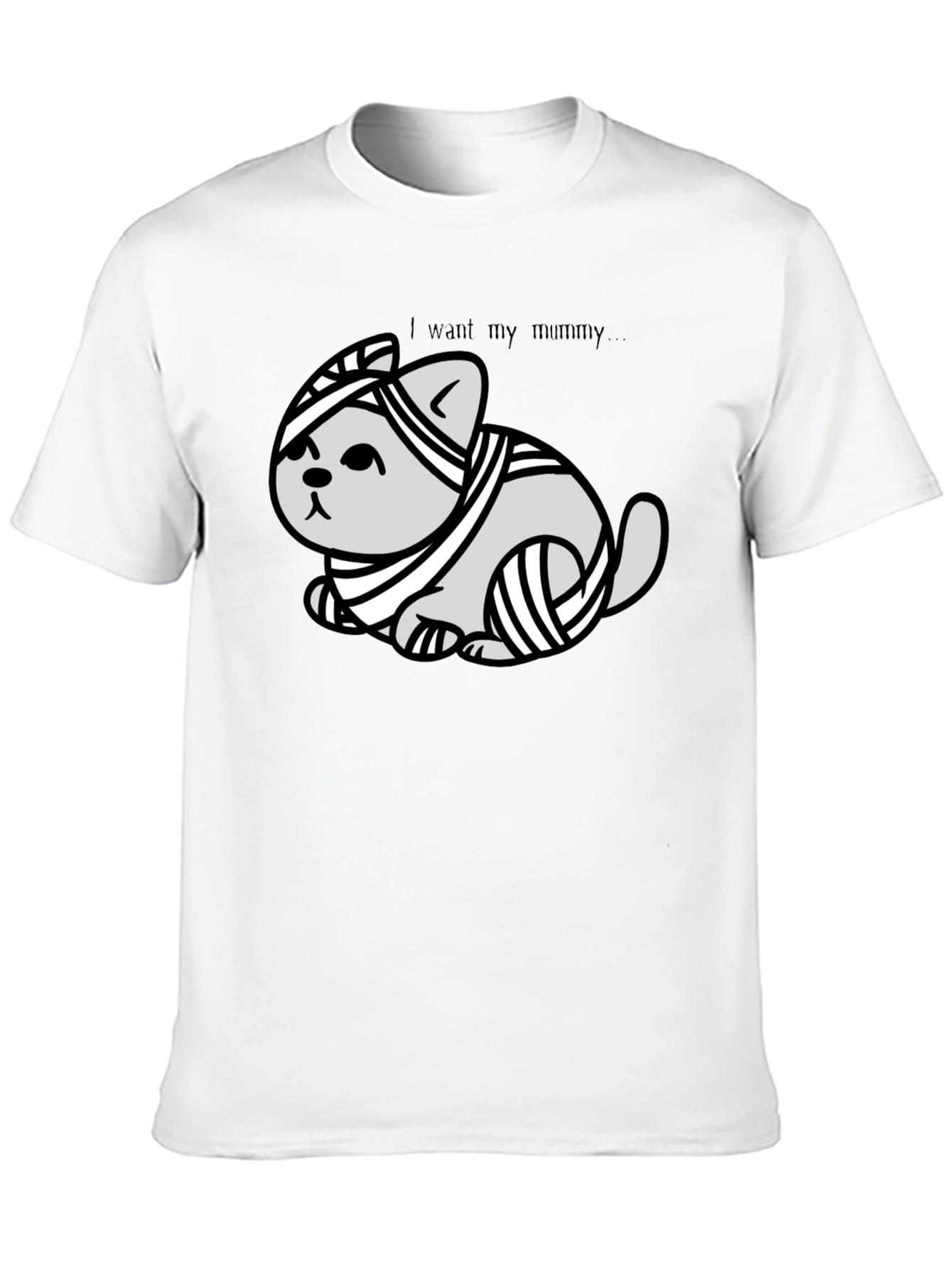 Black Mummy Cat T-Shirt - I Want My Mummy view 10