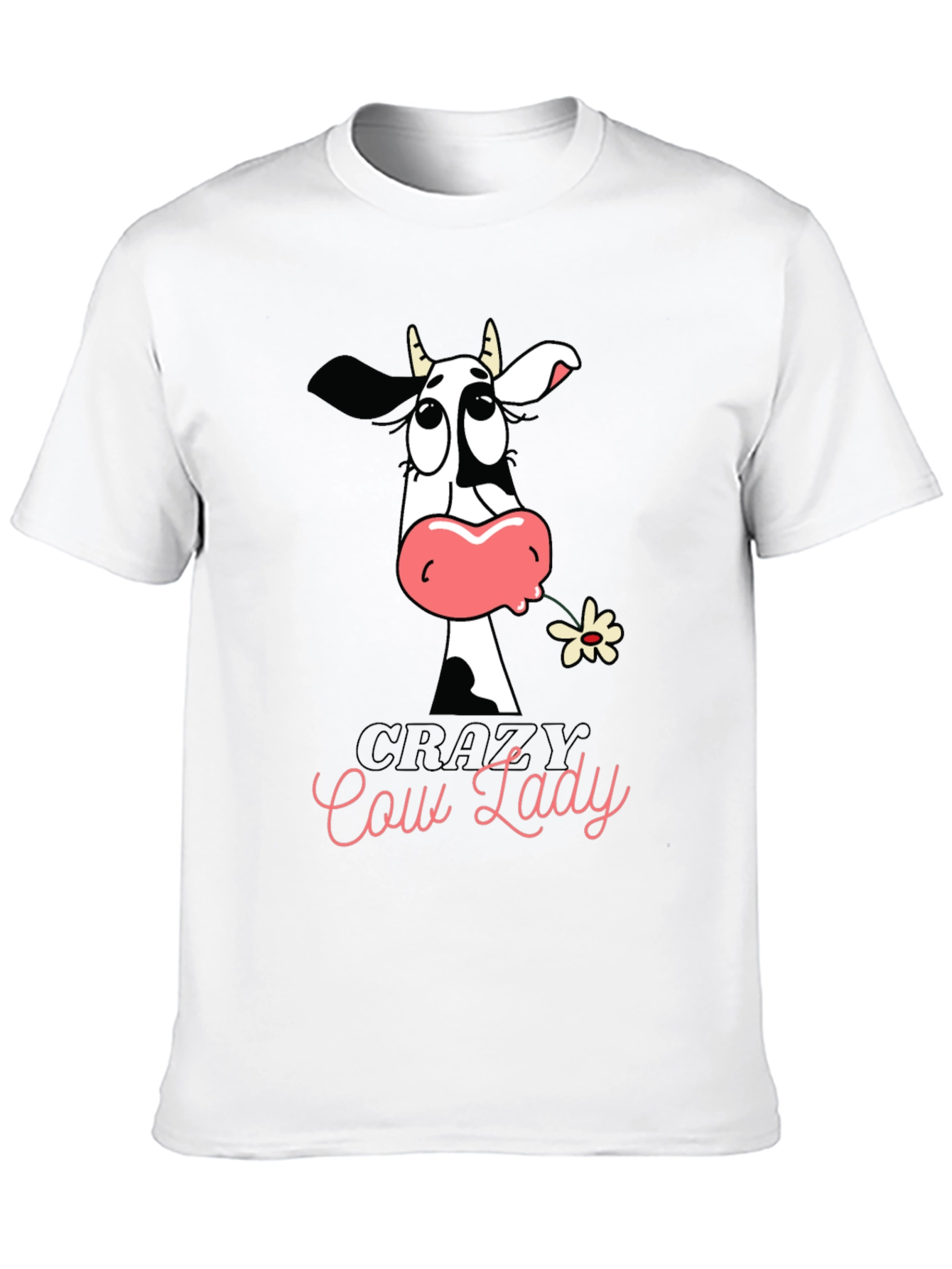Black Crazy Cow Lady Graphic Tee - Black Cotton T-Shirt view 10