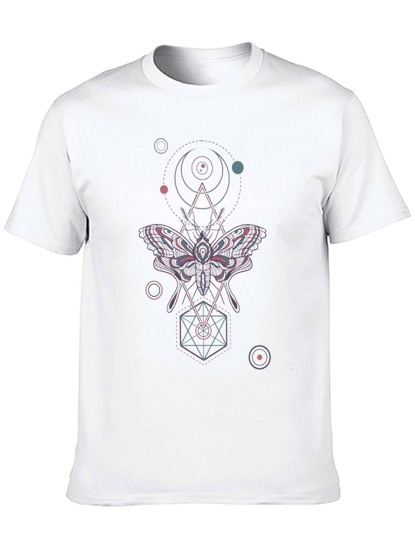 Black Geometric Moth Graphic Tee - Black view 10