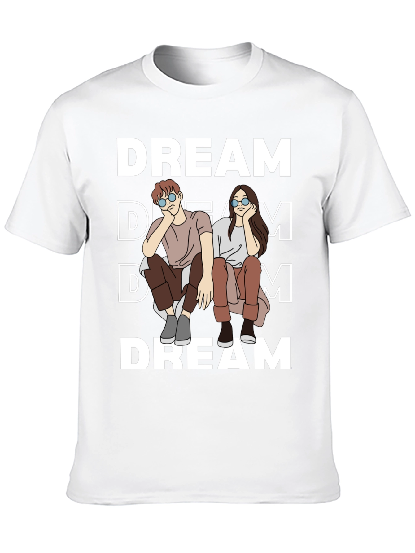 Black Dream Couple Graphic T-Shirt - Casual Unisex Tee view 10