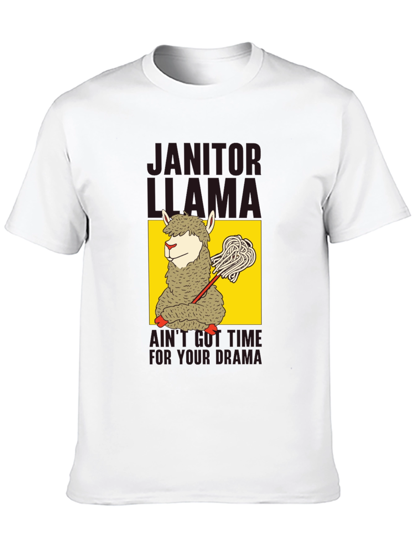Black Janitor Llama Graphic T-Shirt view 10