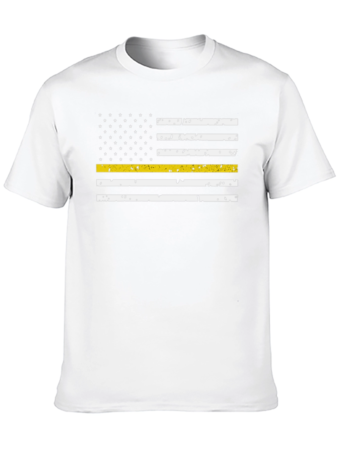 Black Thin Yellow Line Flag T-Shirt view 10