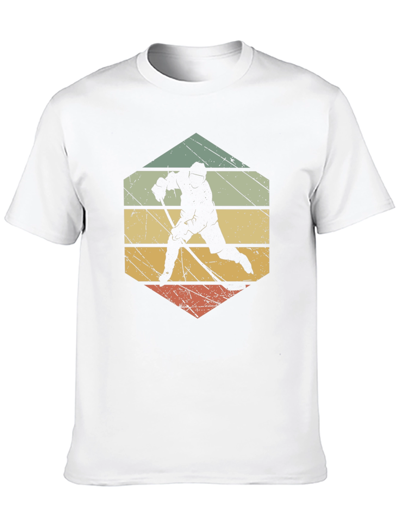 Black Retro Hockey Player Graphic T-Shirt view 10