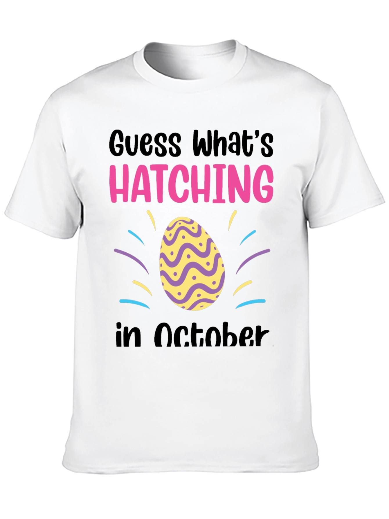 Black Hatching in October T-Shirt - Baby Announcement Tee view 10