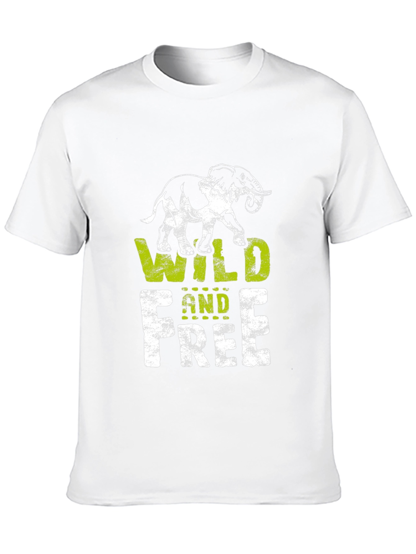 Black Wild and Free Graphic T-Shirt - Elephant Design view 10