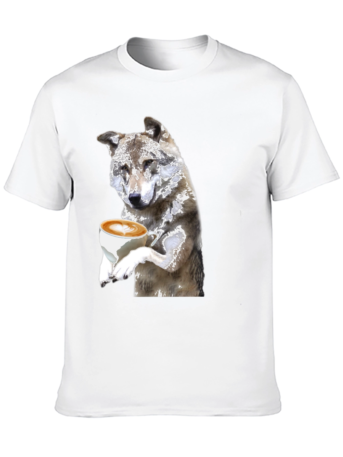 Wolf Latte Art T-Shirt - Black - 10