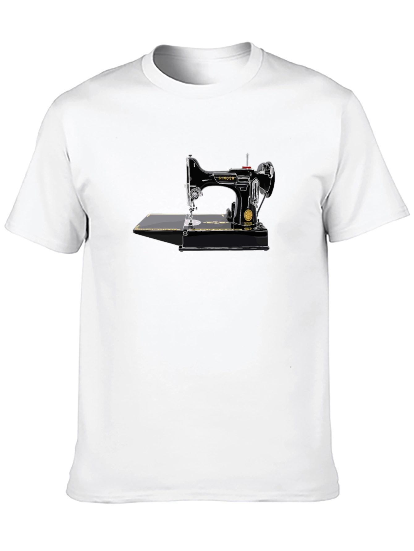 Black Vintage Sewing Machine T-Shirt - Retro Design view 10