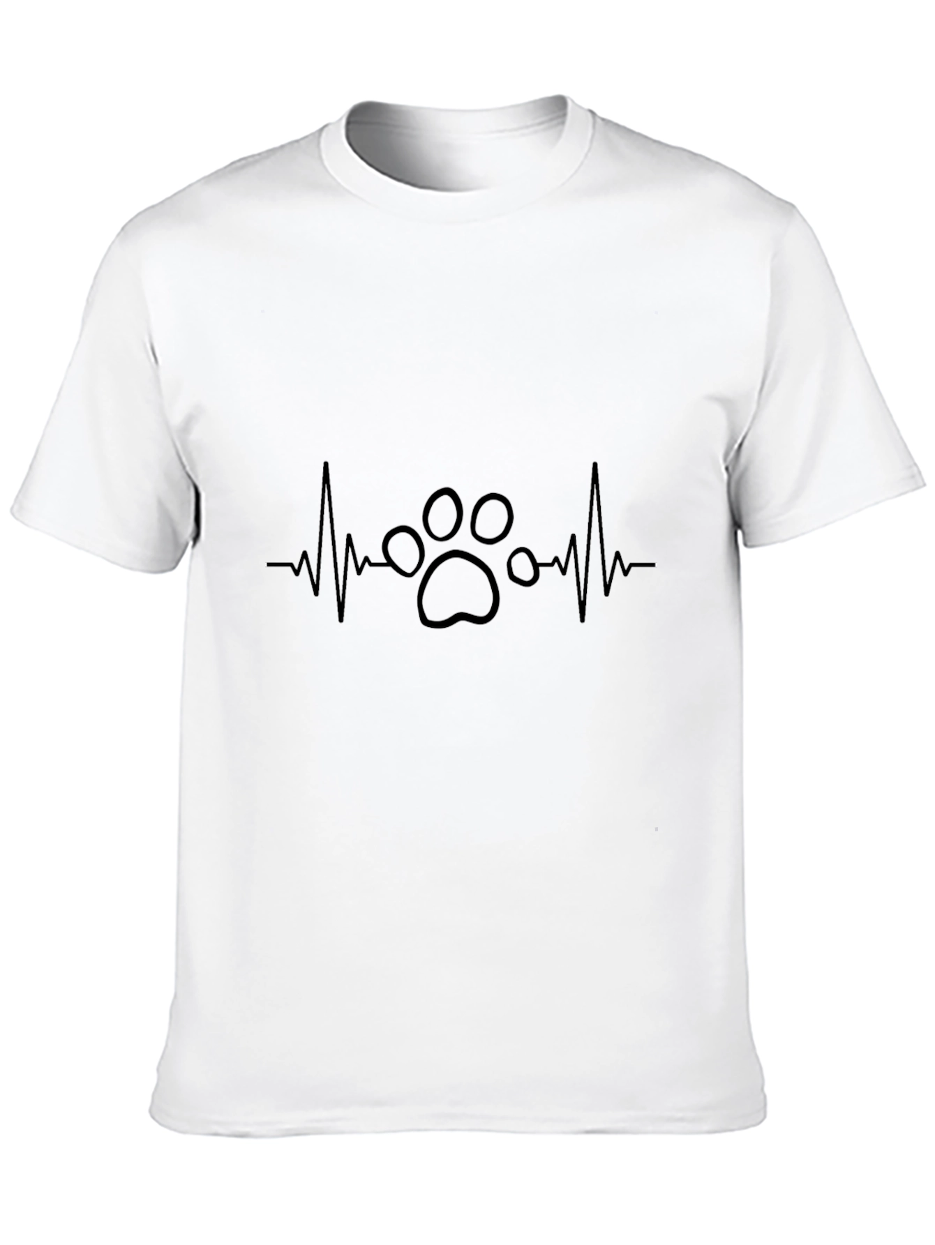 Black Dog Paw Heartbeat T-Shirt - Black view 10