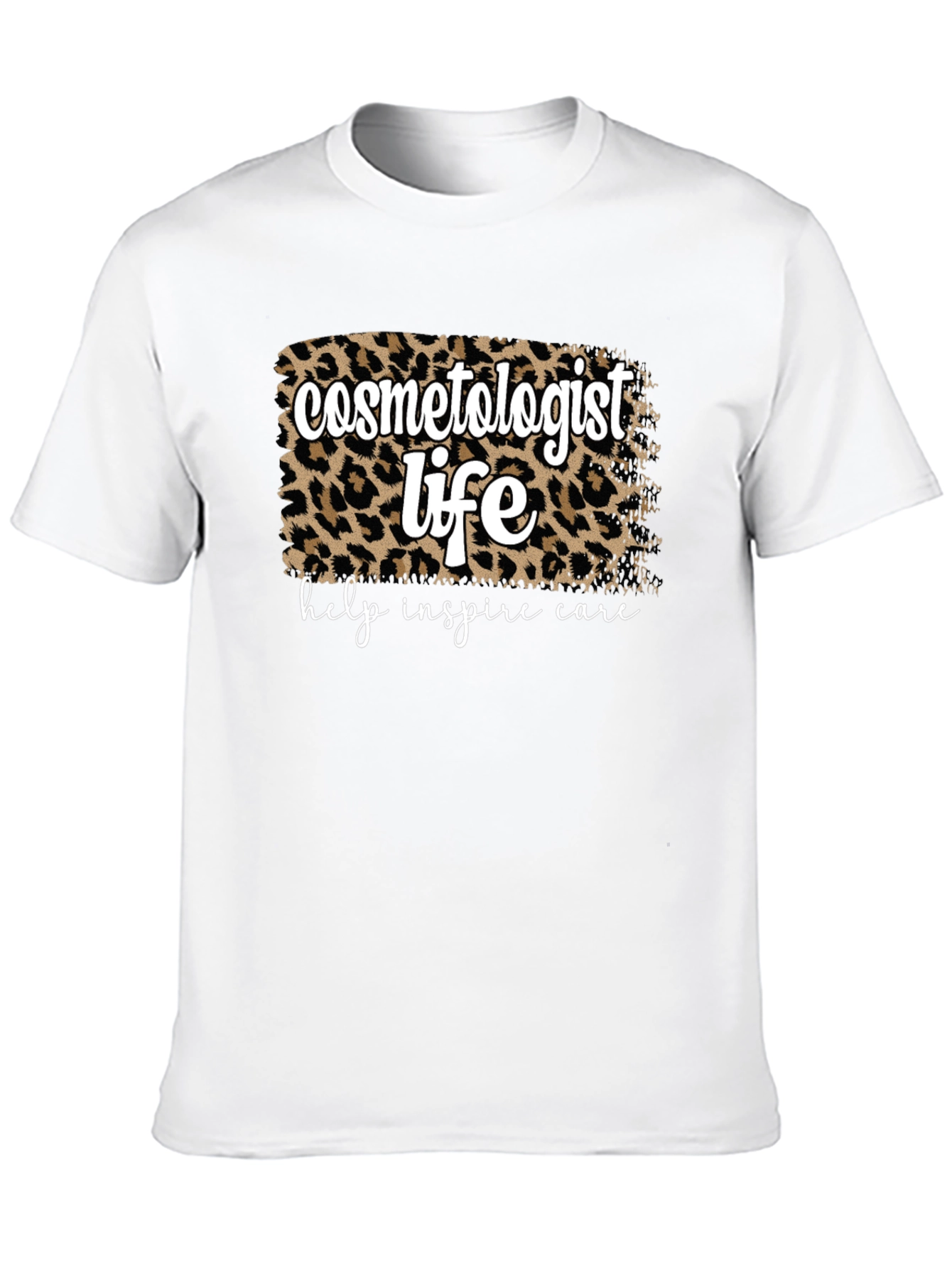Black Cosmetologist Life Leopard Print T-Shirt view 10