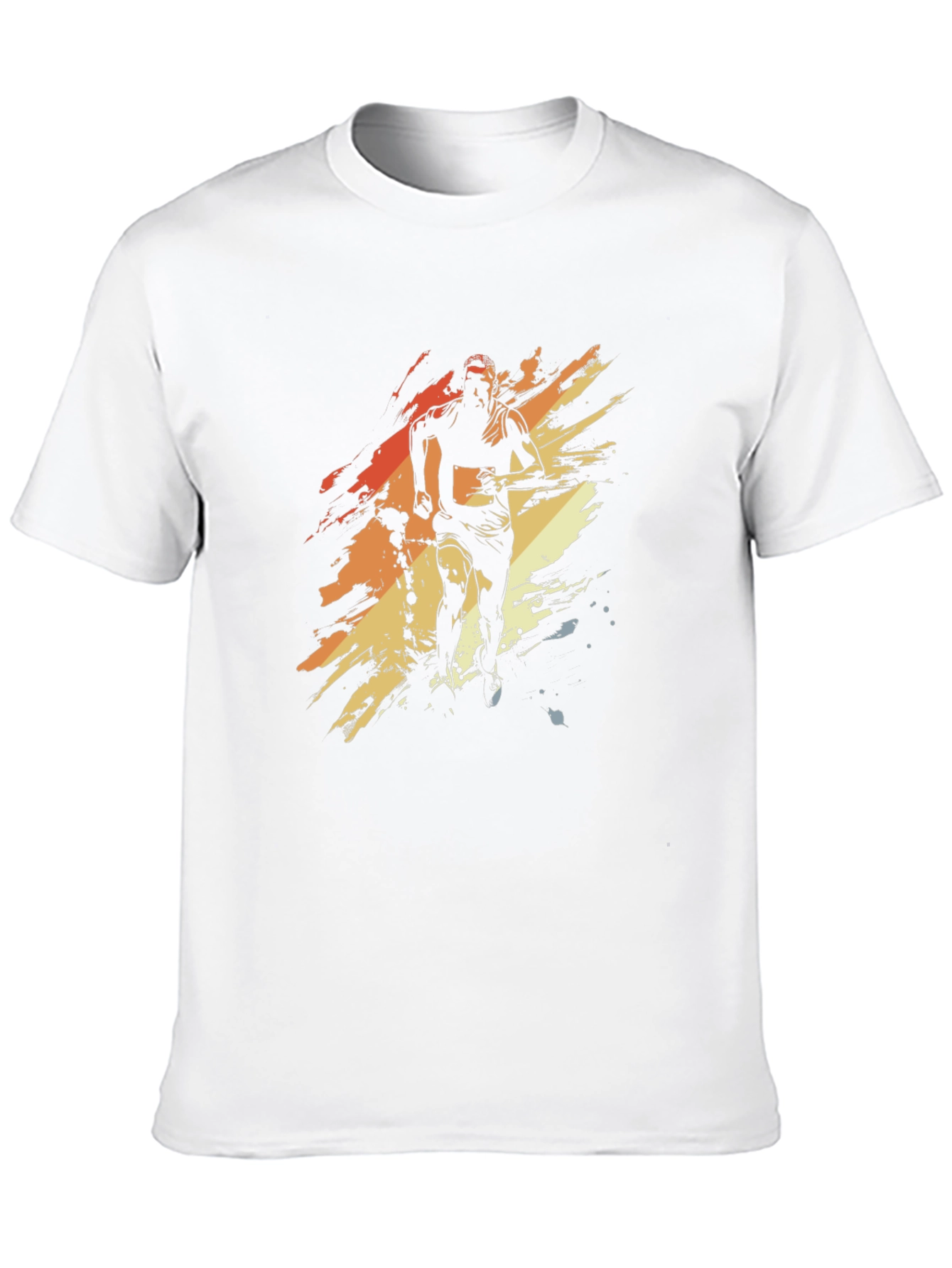 Black Retro Runner Graphic Tee - Black Cotton Blend view 10