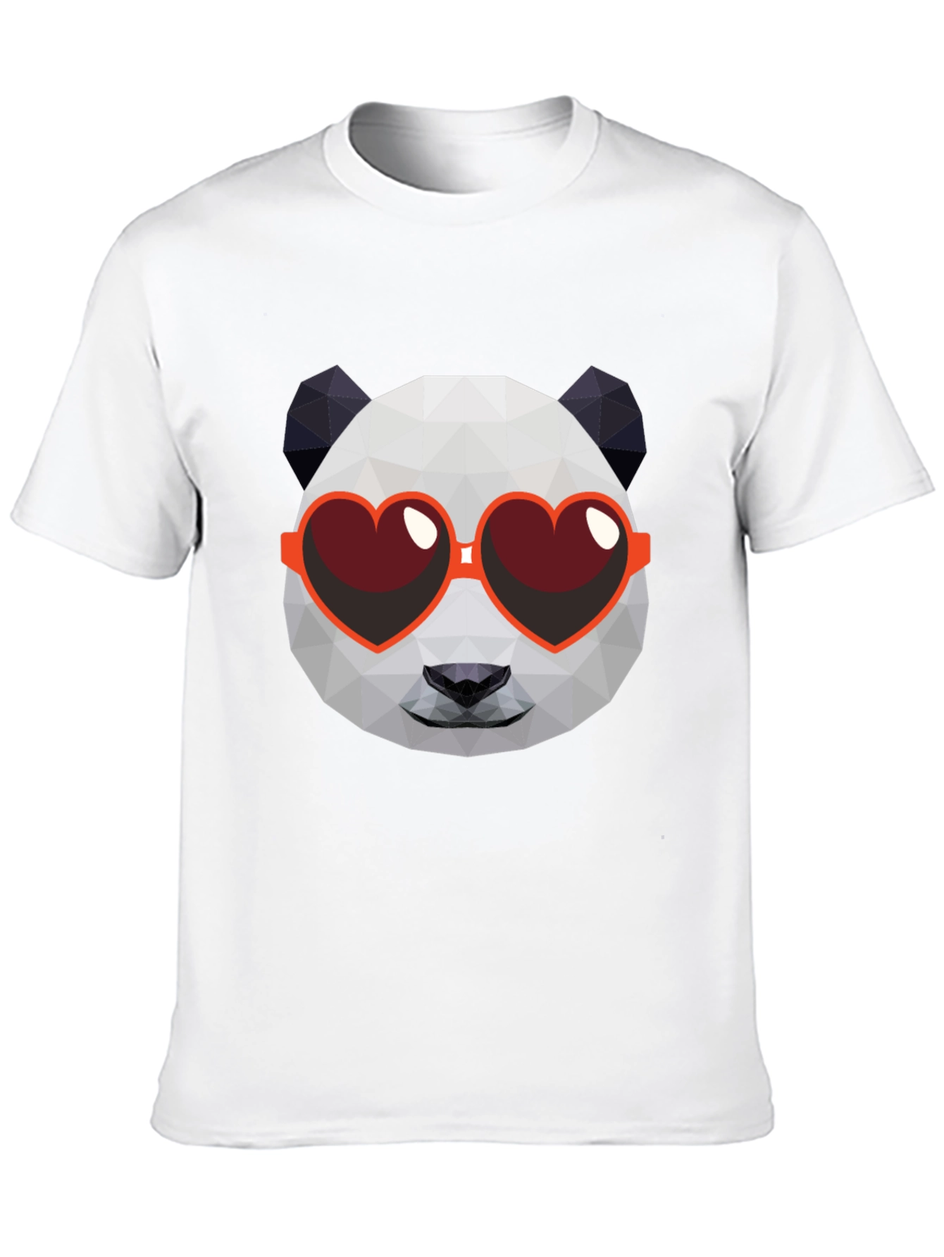 Black Geometric Panda Heart Sunglasses Graphic Tee view 10