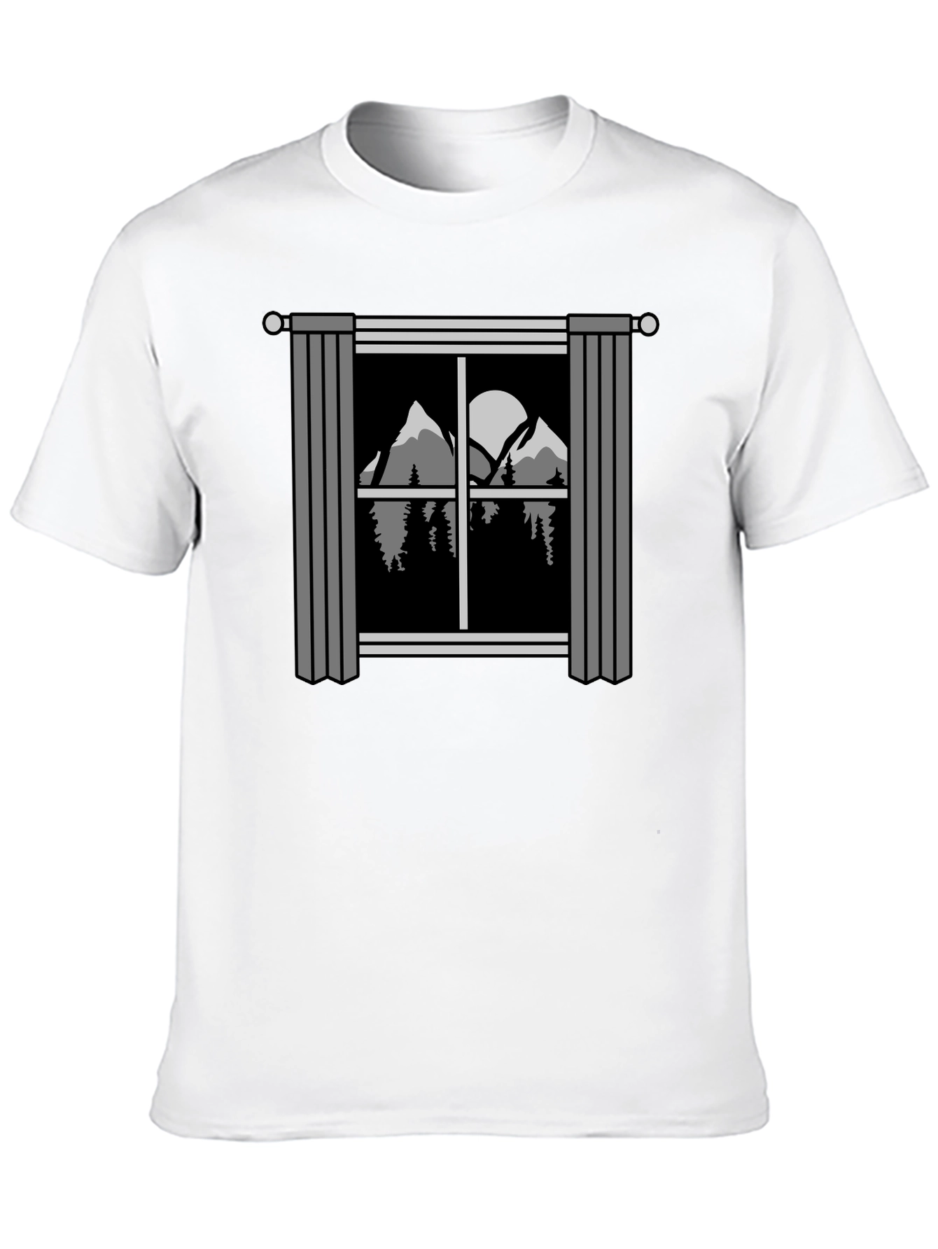 Black Mountain View T-Shirt - Nature Window Graphic Tee view 10