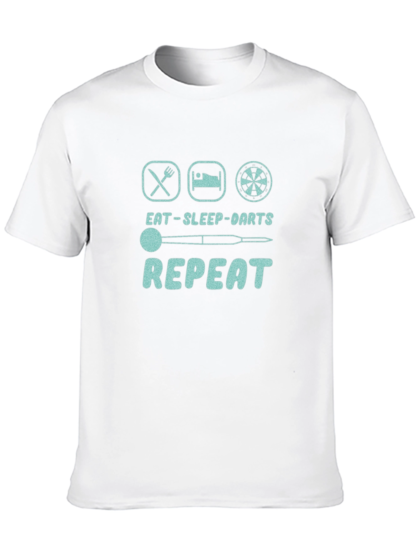 Black Eat Sleep Darts Repeat T-Shirt - Unique Graphic Tee view 10
