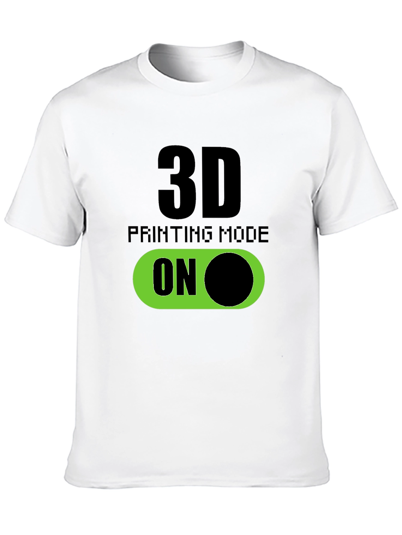 Black 3D Printing Mode On T-Shirt - Black view 10