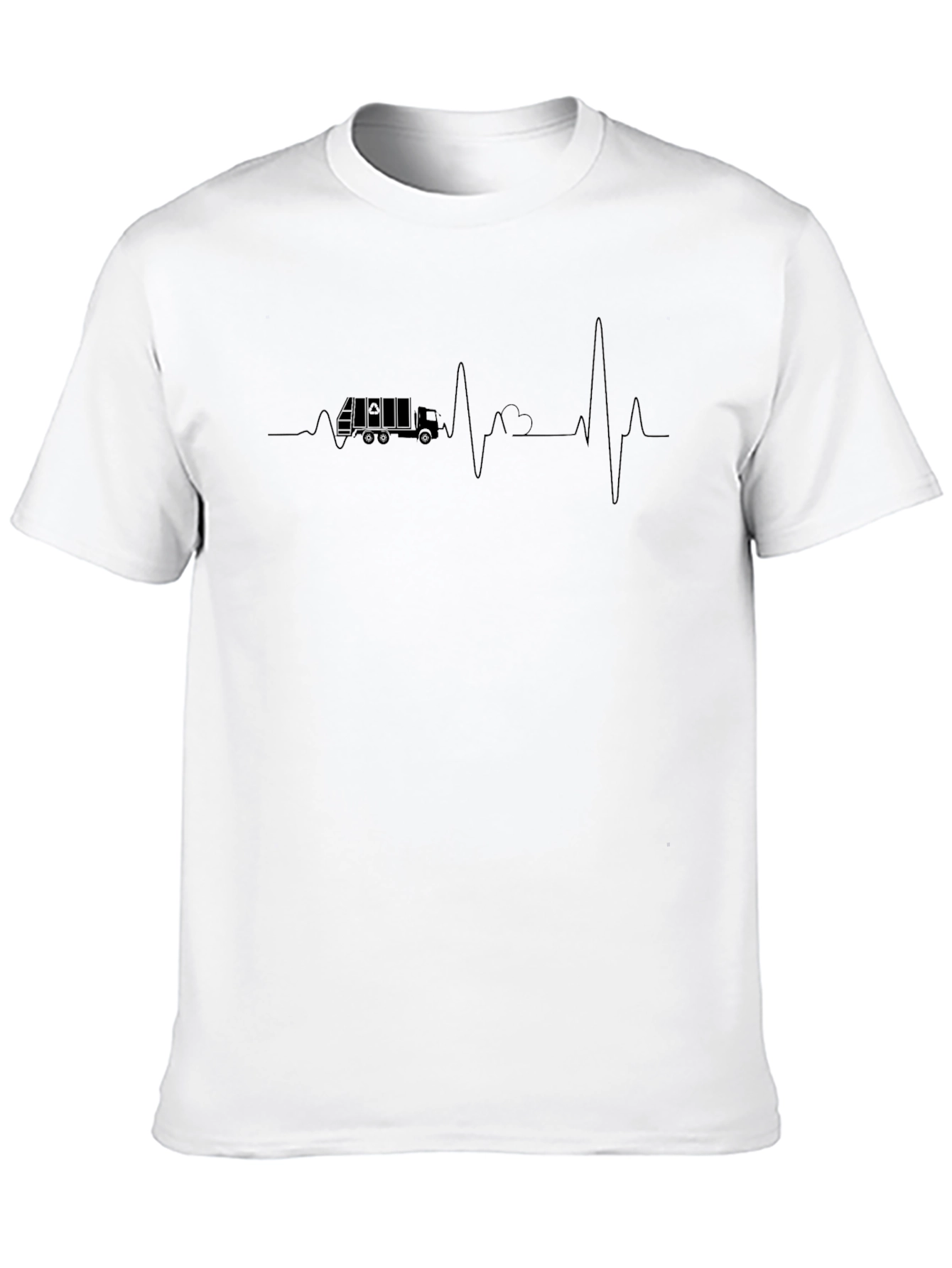 Black Truck Driver Heartbeat T-Shirt - Black view 10