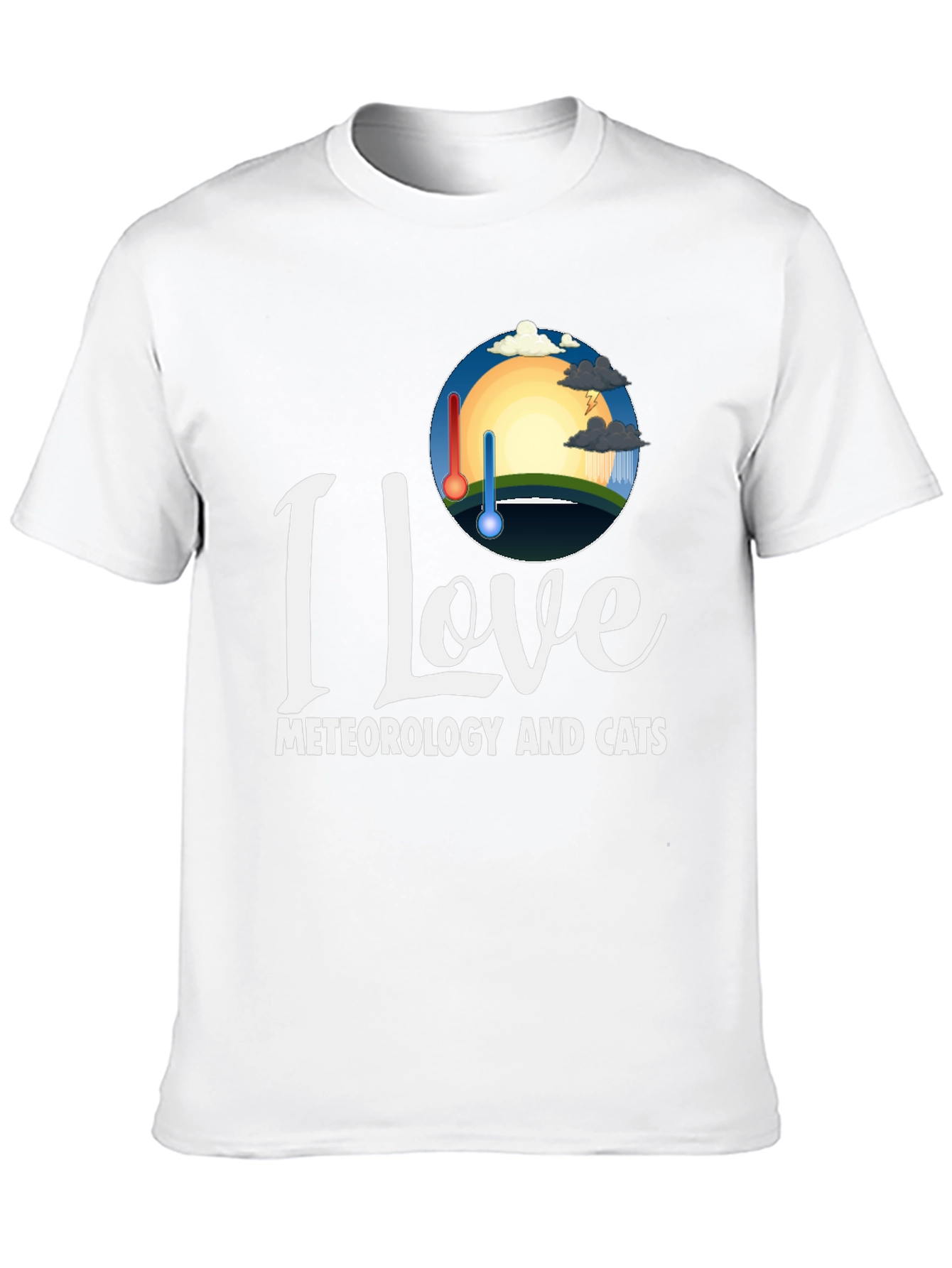 Black I Love Meteorology and Cats T-Shirt view 10