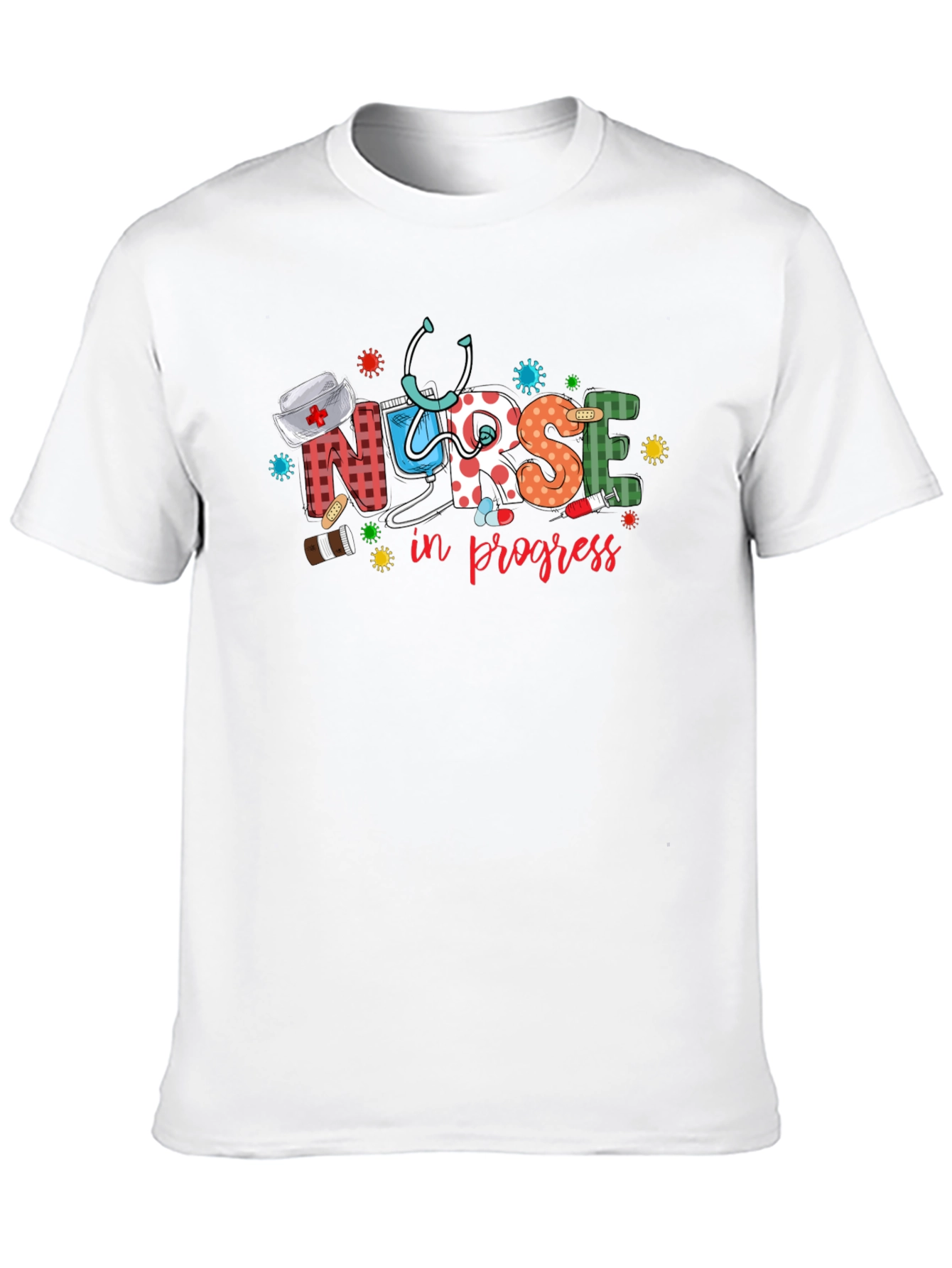 Black Nurse in Progress Graphic T-Shirt view 10