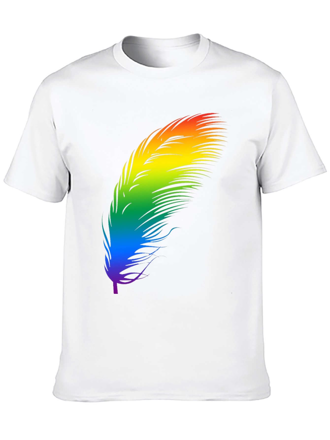 Black Rainbow Feather Graphic Tee - Black Cotton Blend Shirt view 10