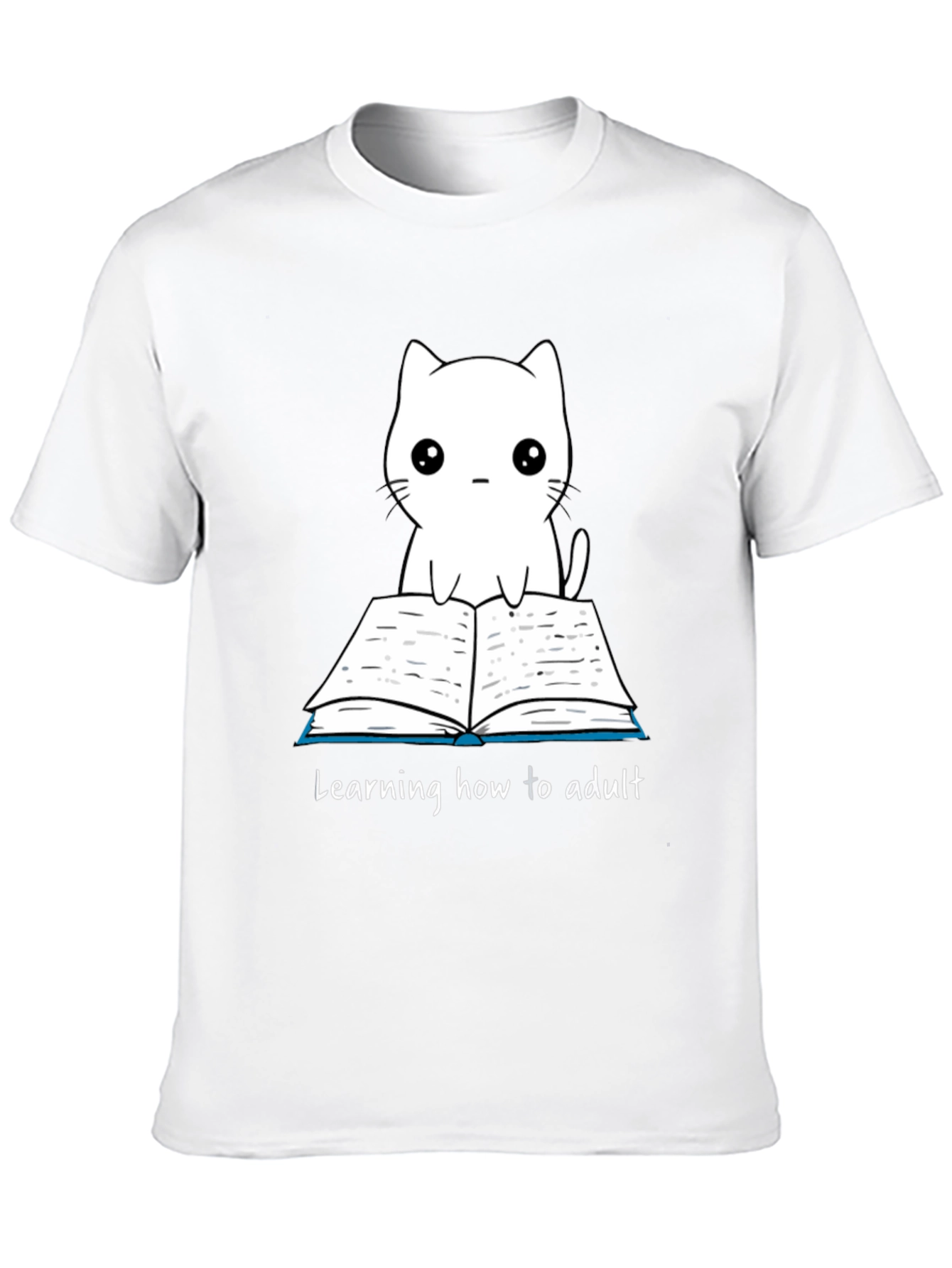 Cute Cat Learning to Adult T-Shirt - 10